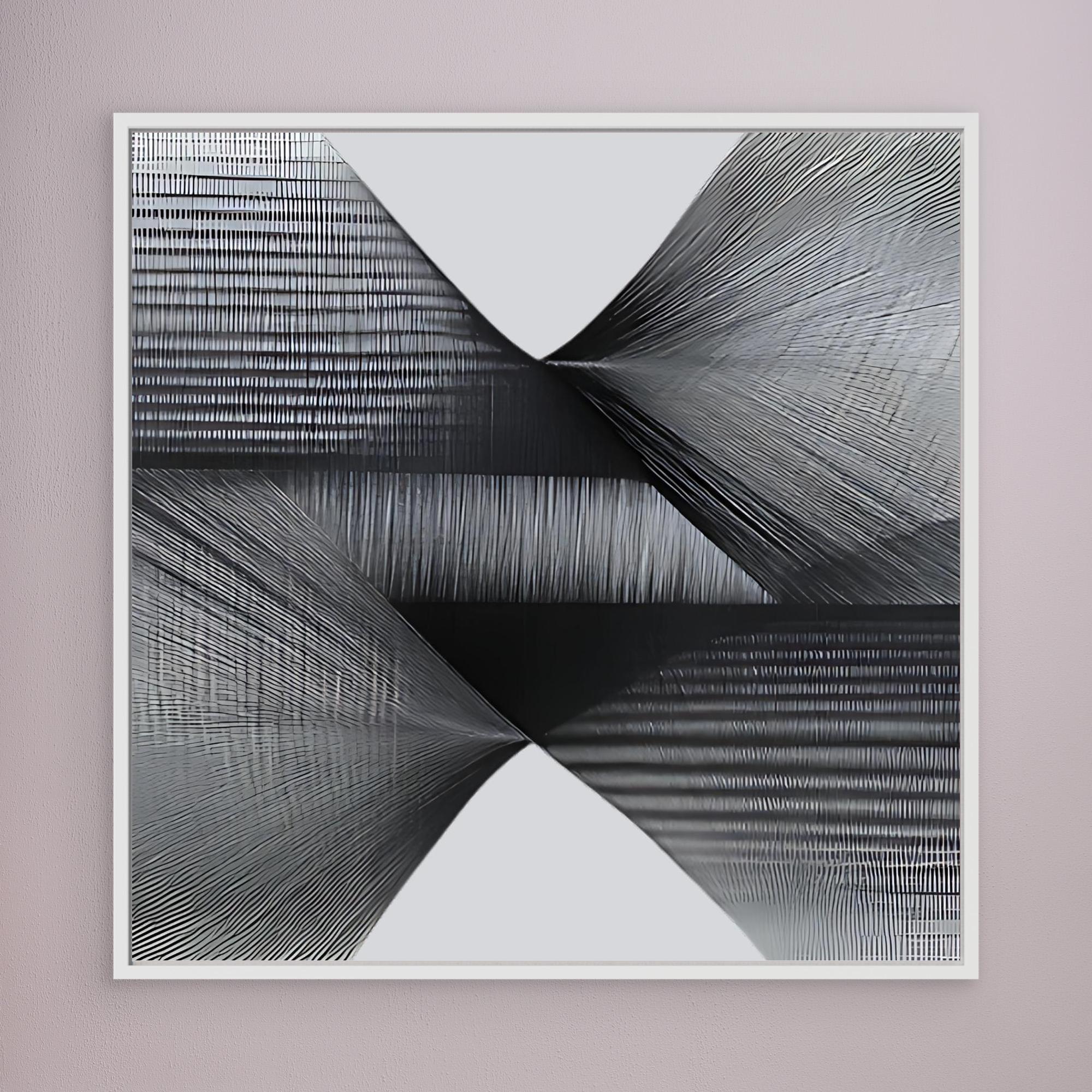 Canvas Print: "Ethereal Motion" - Abstract Monochrome Wall Art modern abstract canvas wall art by Rossetti Art – luxury interior design artwork for living room, bedroom, office – Black And White Art Black and white artwork black and white canvas