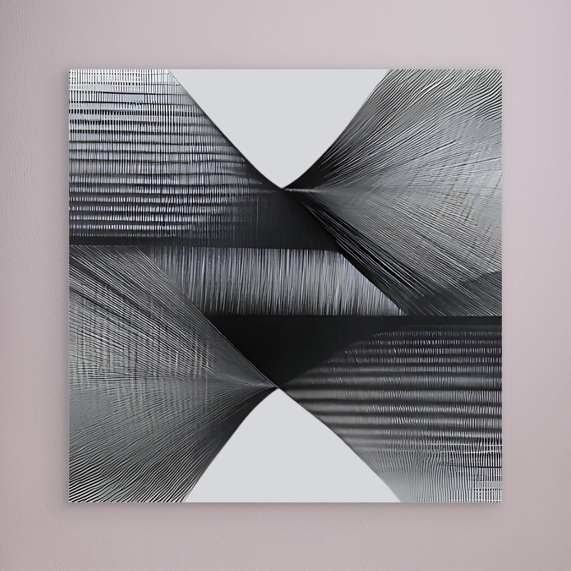 Canvas Print: "Ethereal Motion" - Abstract Monochrome Wall Art modern abstract canvas wall art by Rossetti Art – luxury interior design artwork for living room, bedroom, office – Black And White Art Black and white artwork black and white canvas