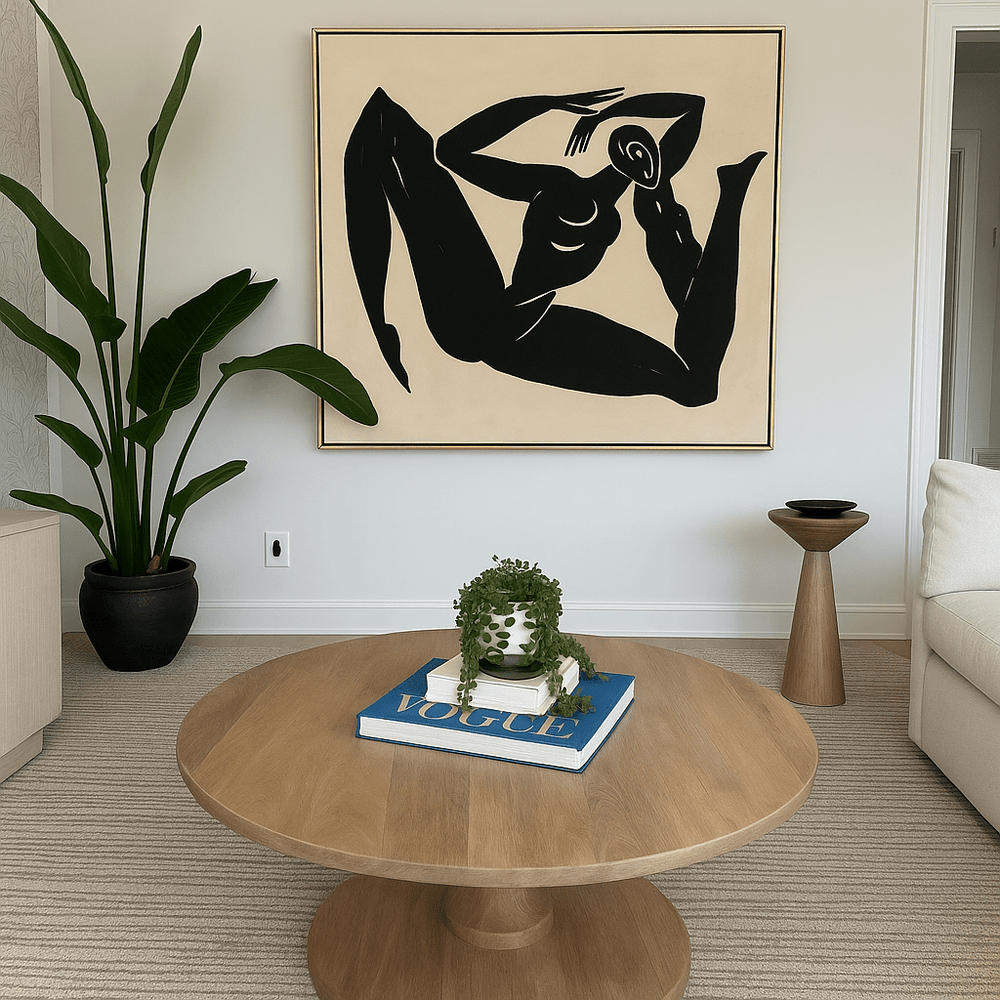 Canvas Print: Ethereal Motion – Modern Abstract Figurative Canvas Print | Black Silhouette Minimalist Wall Art by Rossetti Art modern abstract canvas wall art by Rossetti Art – luxury interior design artwork for living room, bedroom, office – canvas print art Chiara Rossetti figurative