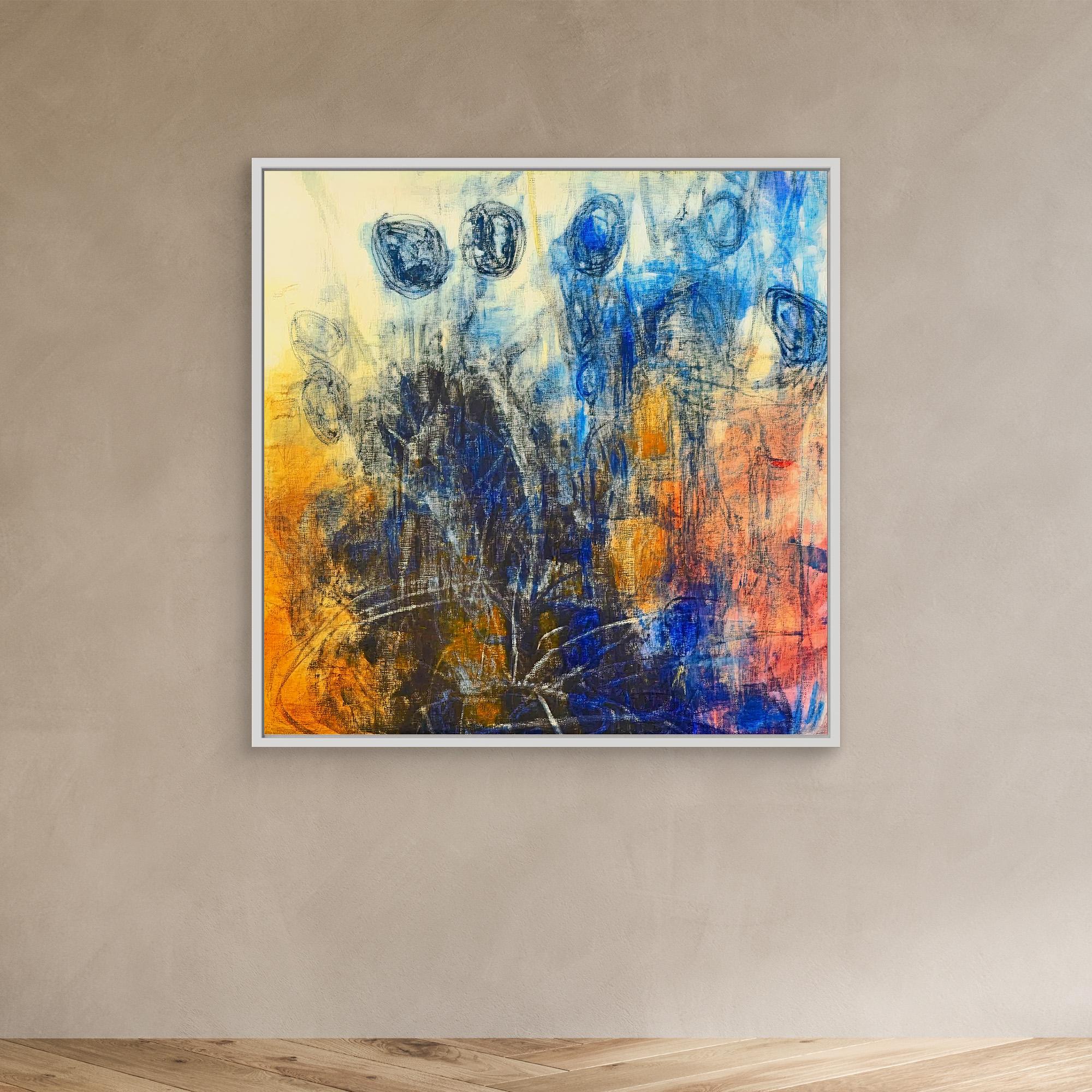 Canvas Print: "Ethereal Reflections" - Abstract Expressionist Wall Art modern abstract canvas wall art by Rossetti Art – luxury interior design artwork for living room, bedroom, office – Contemporary Abstract Design Contemporary Art for Sale contemporary art piece