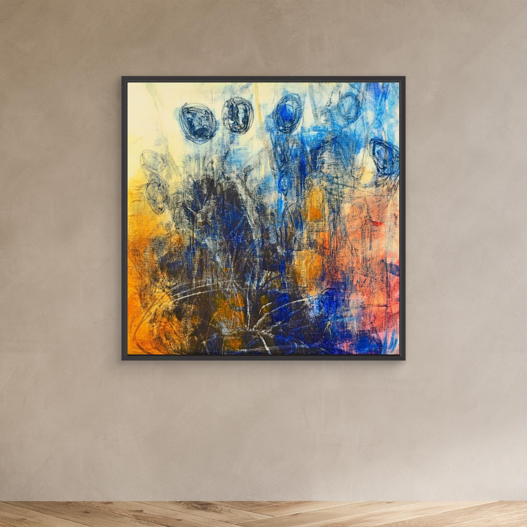 Canvas Print: "Ethereal Reflections" - Abstract Expressionist Wall Art modern abstract canvas wall art by Rossetti Art – luxury interior design artwork for living room, bedroom, office – Contemporary Abstract Design Contemporary Art for Sale contemporary art piece