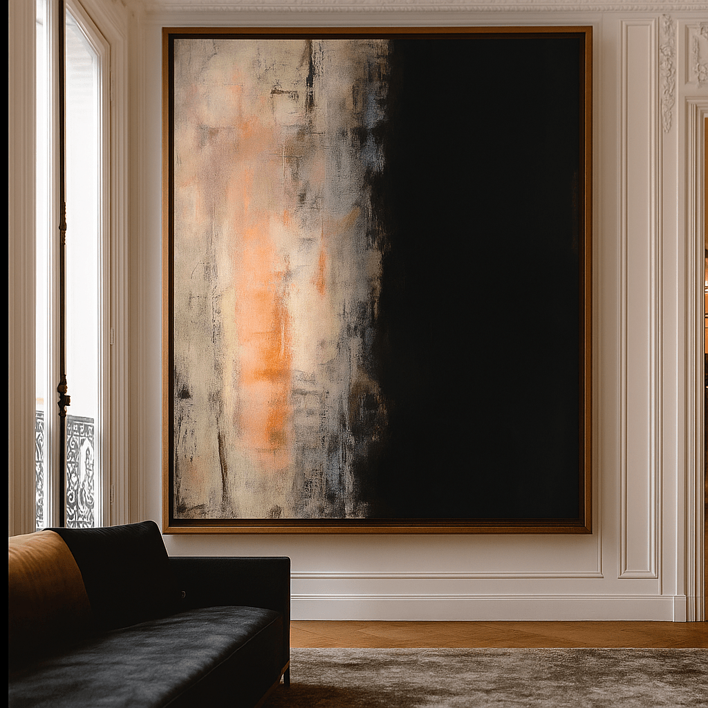 Canvas Print: Ethereal Veil - Minimalist Abstract Canvas Print modern abstract canvas wall art by Rossetti Art – luxury interior design artwork for living room, bedroom, office – abstract wall art contemporary wall design extra large canvas wall art for living room