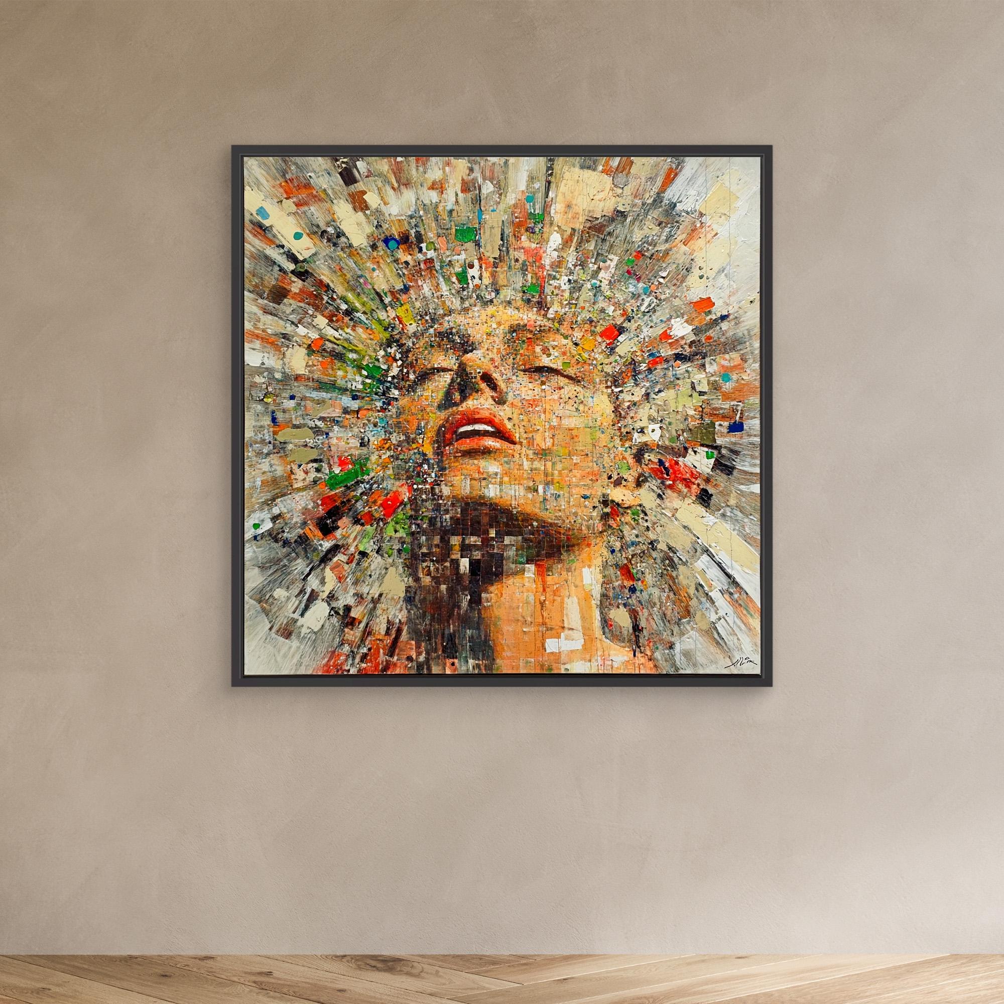 Canvas Print: "Euphoria Unleashed" - Vibrant Abstract Wall Art modern abstract canvas wall art by Rossetti Art – luxury interior design artwork for living room, bedroom, office – Abstract Canvas Print Abstract Canvas Prints canvas print for walls