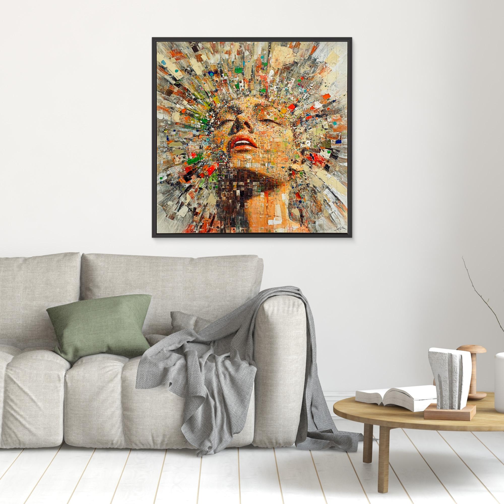 Canvas Print: "Euphoria Unleashed" - Vibrant Abstract Wall Art modern abstract canvas wall art by Rossetti Art – luxury interior design artwork for living room, bedroom, office – Abstract Canvas Print Abstract Canvas Prints canvas print for walls