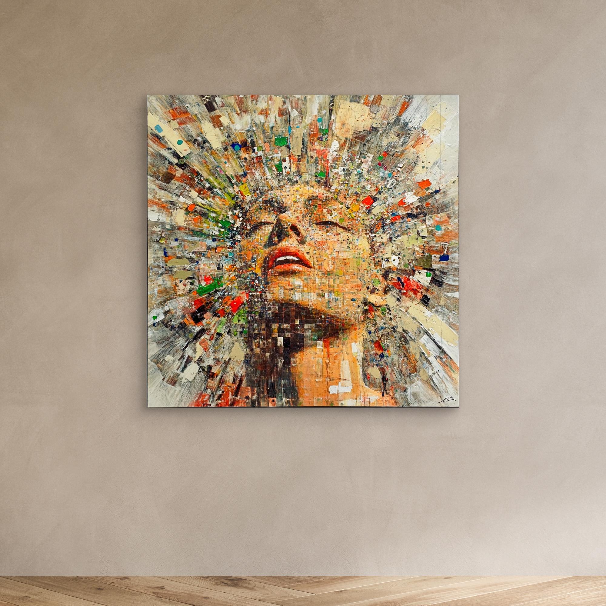 Canvas Print: "Euphoria Unleashed" - Vibrant Abstract Wall Art modern abstract canvas wall art by Rossetti Art – luxury interior design artwork for living room, bedroom, office – Abstract Canvas Print Abstract Canvas Prints canvas print for walls