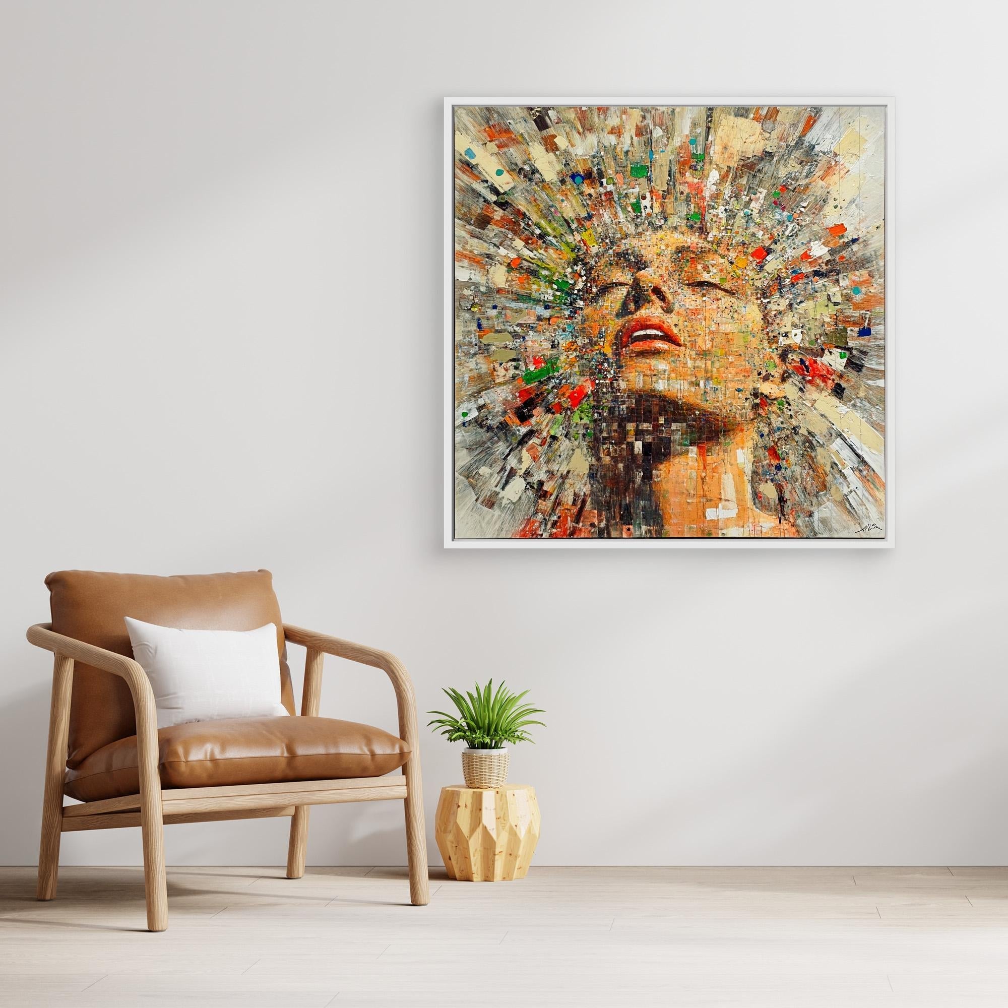 Canvas Print: "Euphoria Unleashed" - Vibrant Abstract Wall Art modern abstract canvas wall art by Rossetti Art – luxury interior design artwork for living room, bedroom, office – Abstract Canvas Print Abstract Canvas Prints canvas print for walls