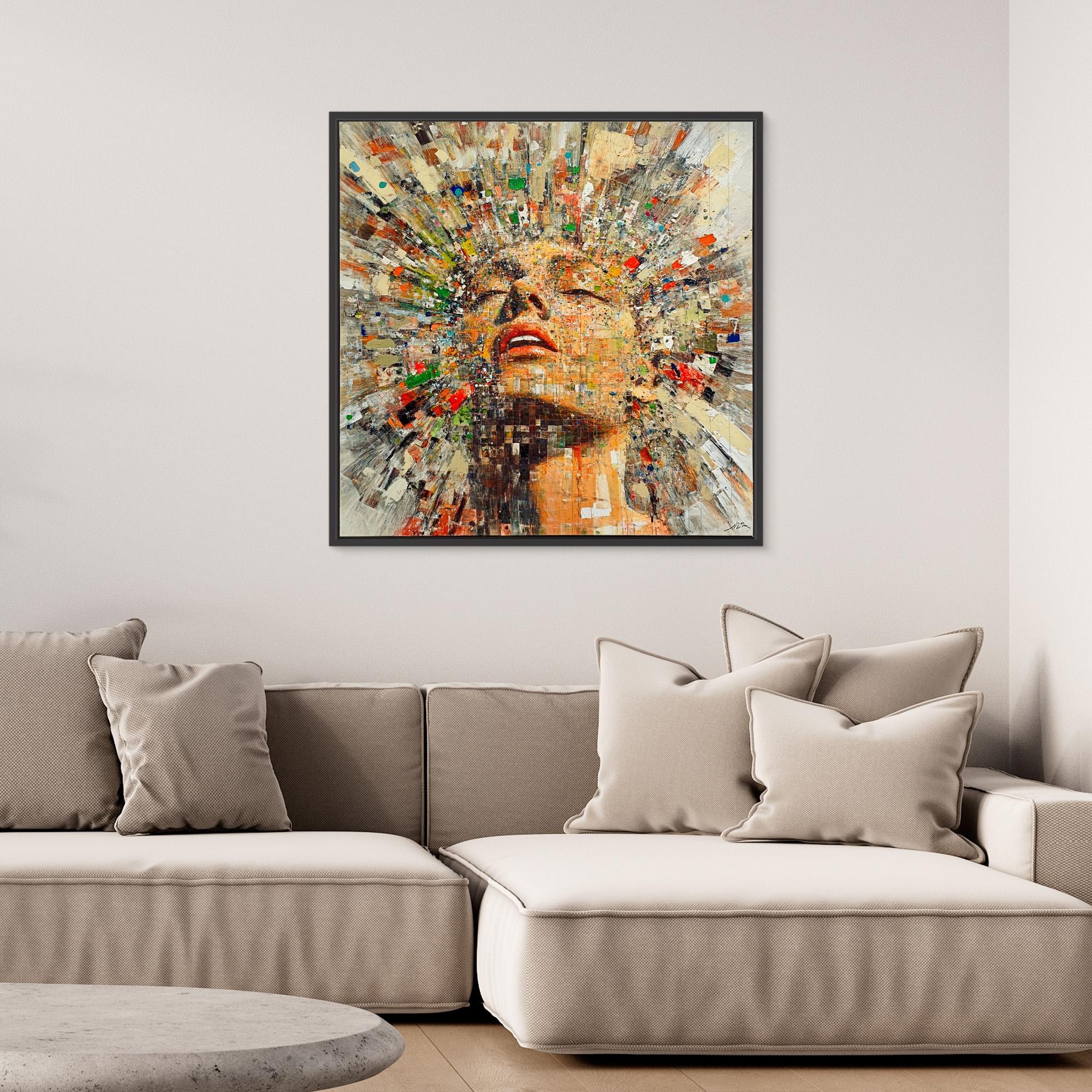 Canvas Print: "Euphoria Unleashed" - Vibrant Abstract Wall Art modern abstract canvas wall art by Rossetti Art – luxury interior design artwork for living room, bedroom, office – Abstract Canvas Print Abstract Canvas Prints canvas print for walls