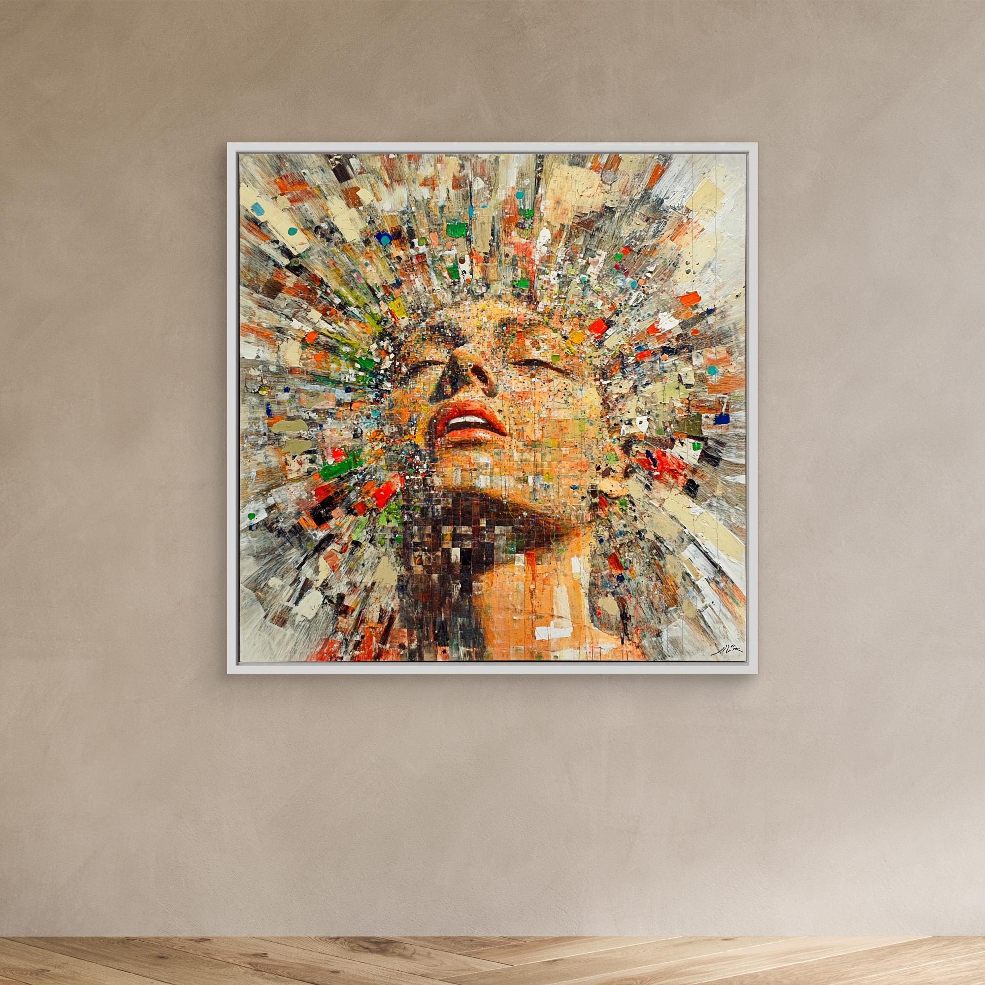 Canvas Print: "Euphoria Unleashed" - Vibrant Abstract Wall Art modern abstract canvas wall art by Rossetti Art – luxury interior design artwork for living room, bedroom, office – Abstract Canvas Print Abstract Canvas Prints canvas print for walls