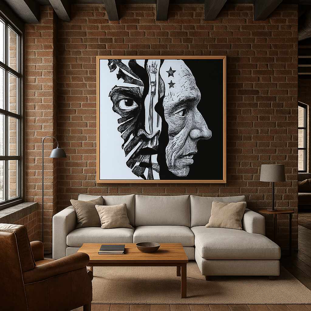 Canvas Print : "Faces Within" - Black & White Abstract Art Print - Chiara Rossetti