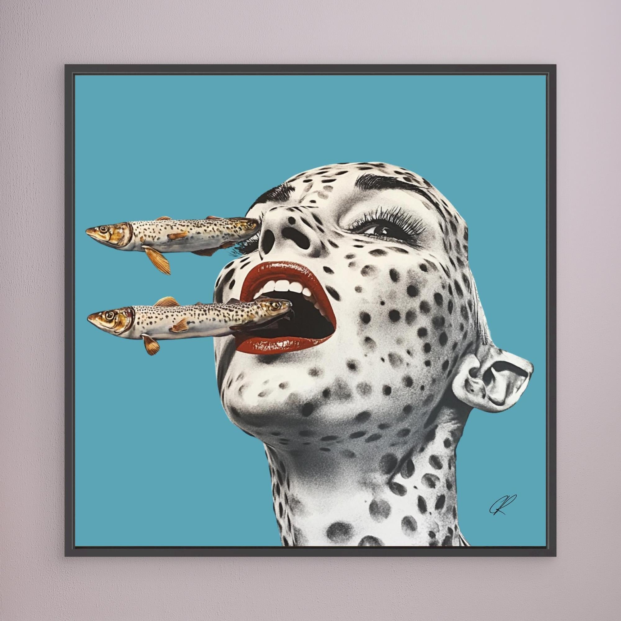 Canvas Print: Feral Instincts – Surreal Fish Art - Chiara Rossetti