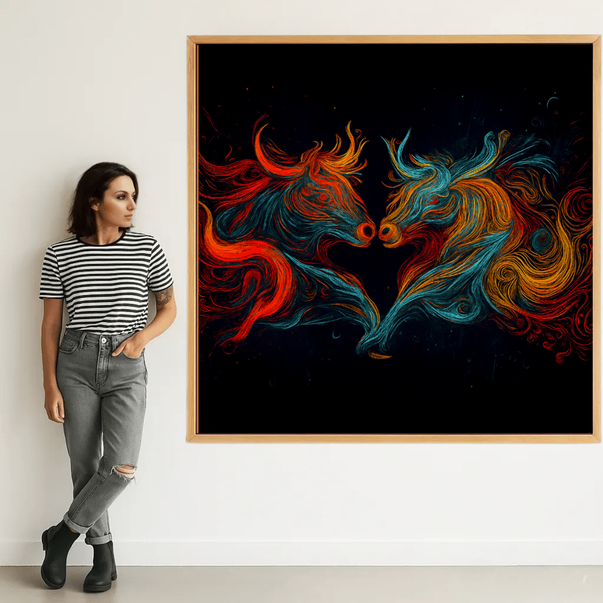 Abstract horse wall art