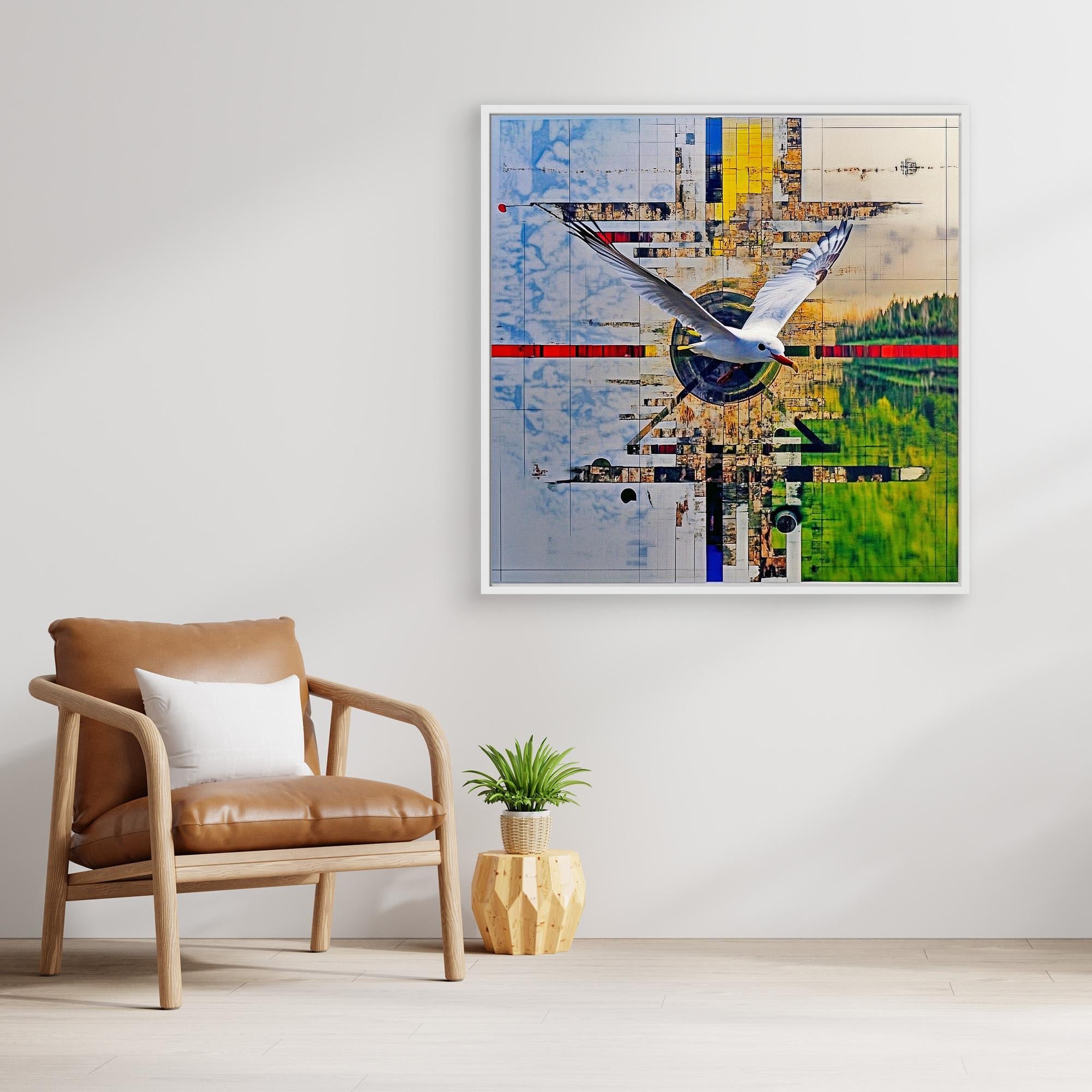 Canvas Print : Flight of Harmony - Abstract Geometric Nature Art modern abstract canvas wall art by Rossetti Art – luxury interior design artwork for living room, bedroom, office – Abstract Nature Art Contemporary Art for Sale Geometric Wall Art