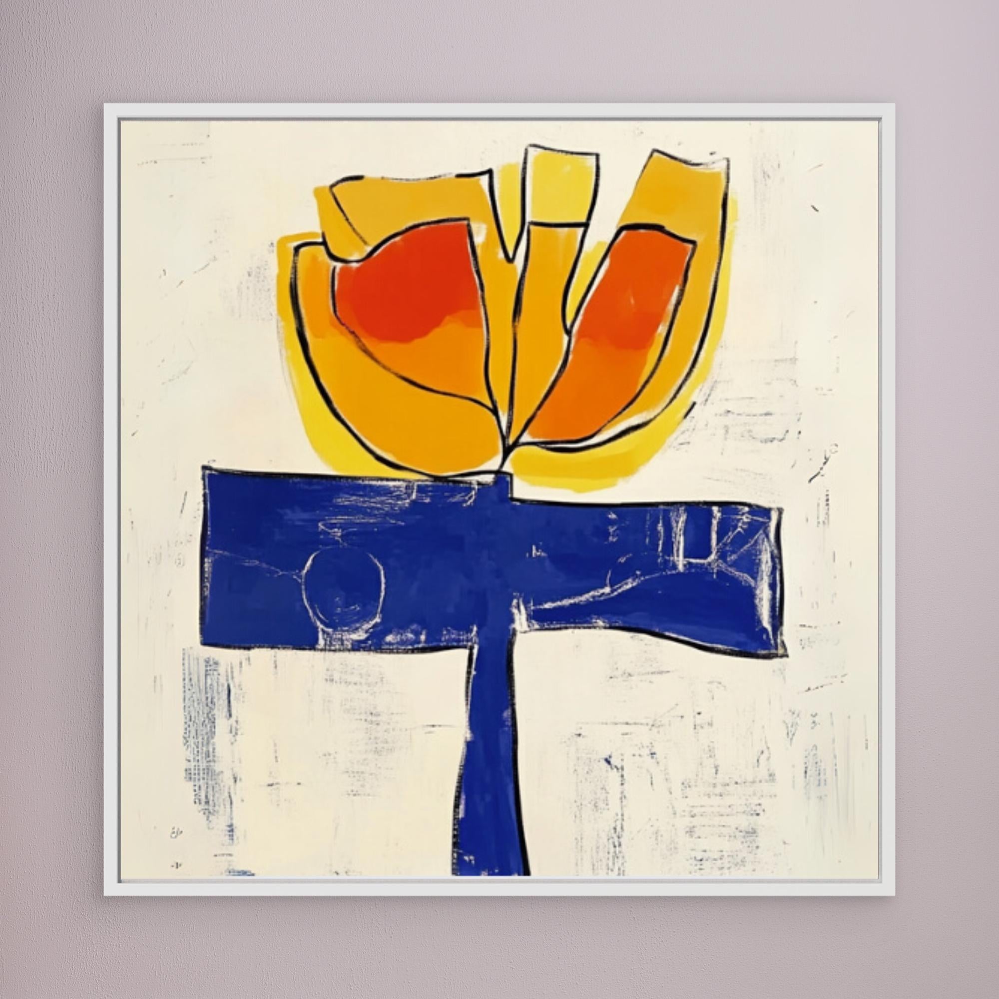 Canvas Print: "Flourish" – Abstract Floral Modern Art modern abstract canvas wall art by Rossetti Art – luxury interior design artwork for living room, bedroom, office – artistic flower crown bold floral portrait contemporary floral decor