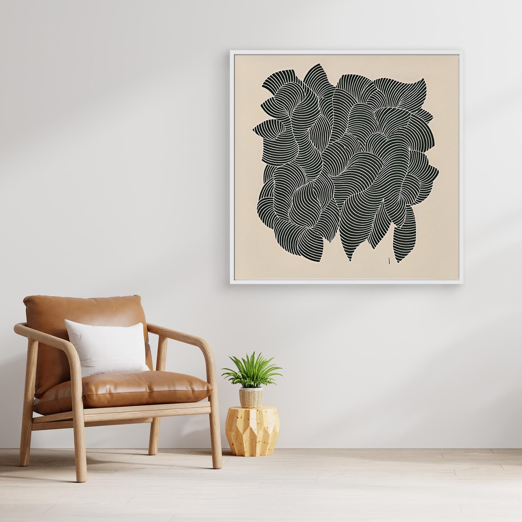 Canvas Print: Flowing Forms – Modern Minimalist Line Art modern abstract canvas wall art by Rossetti Art – luxury interior design artwork for living room, bedroom, office – Contemporary Minimalism Flowing Forms Canvas Minimalist Line Art