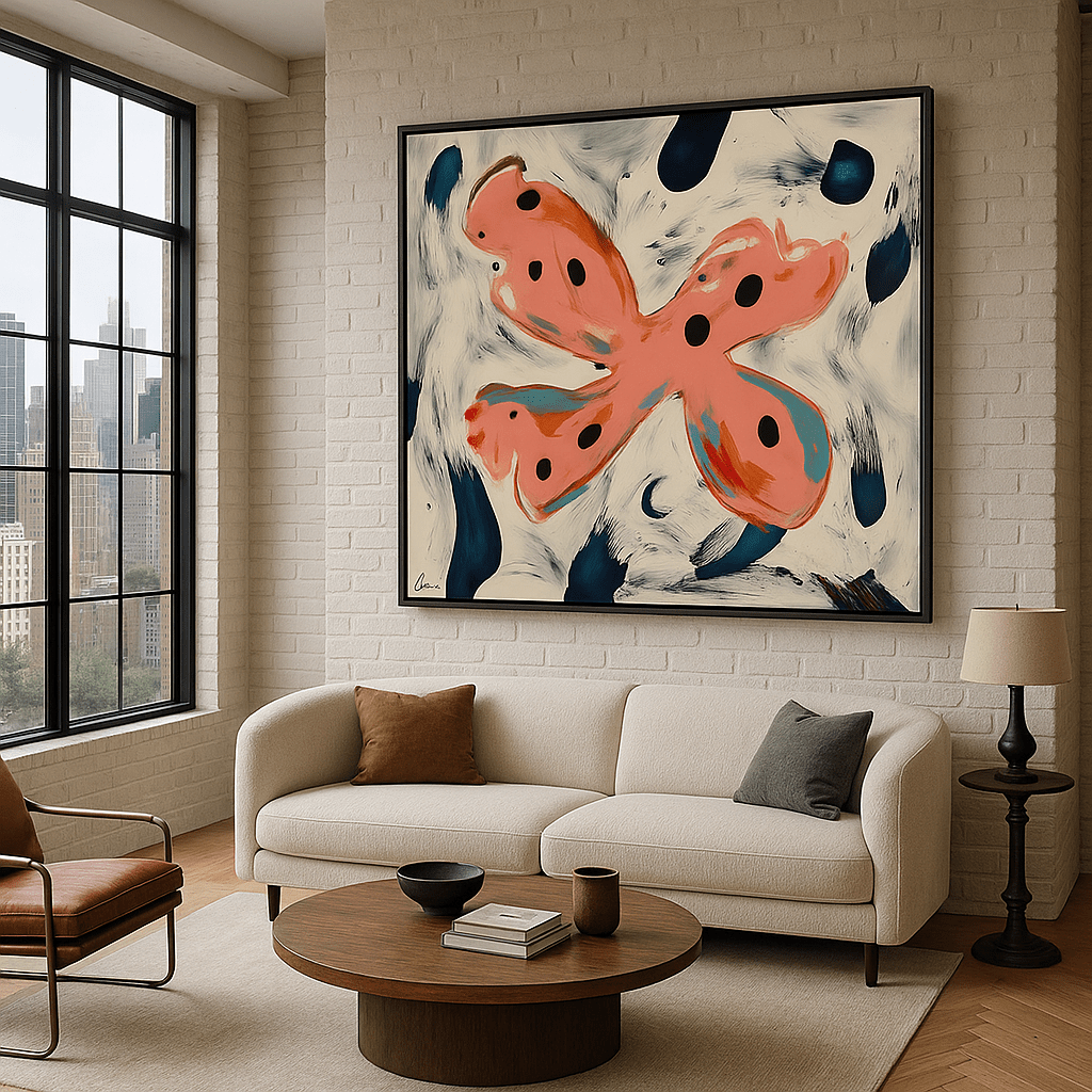 Canvas Print : "Flutter in Abstraction" - Abstract Butterfly Art Print modern abstract canvas wall art by Rossetti Art – luxury interior design artwork for living room, bedroom, office – contemporary art piece Contemporary Canvas Art Contemporary canvas print