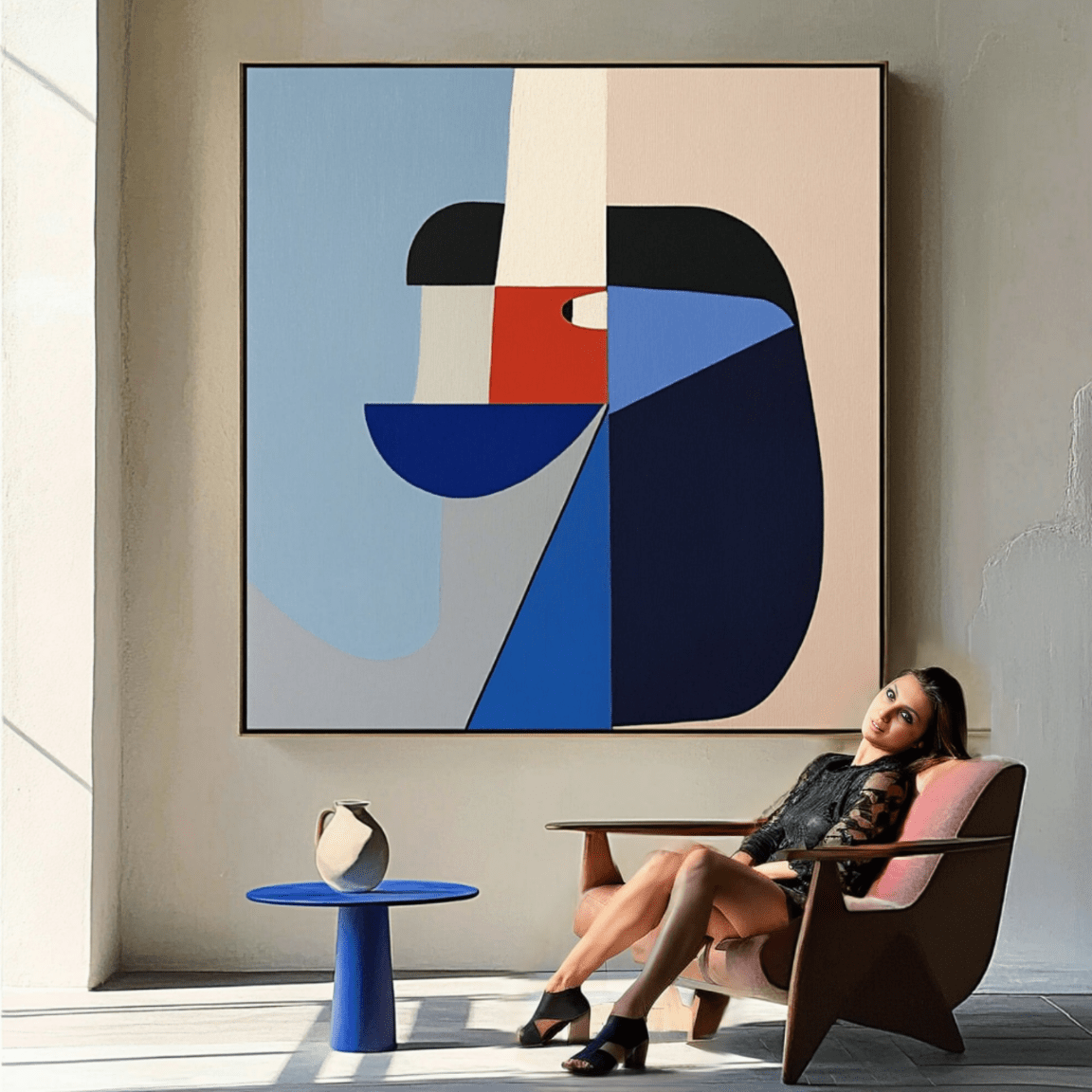 Canvas Print : Fragmented Balance - Modern Geometric Abstract Art Print modern abstract canvas wall art by Rossetti Art – luxury interior design artwork for living room, bedroom, office – Abstract canvas Abstract print Art print for walls