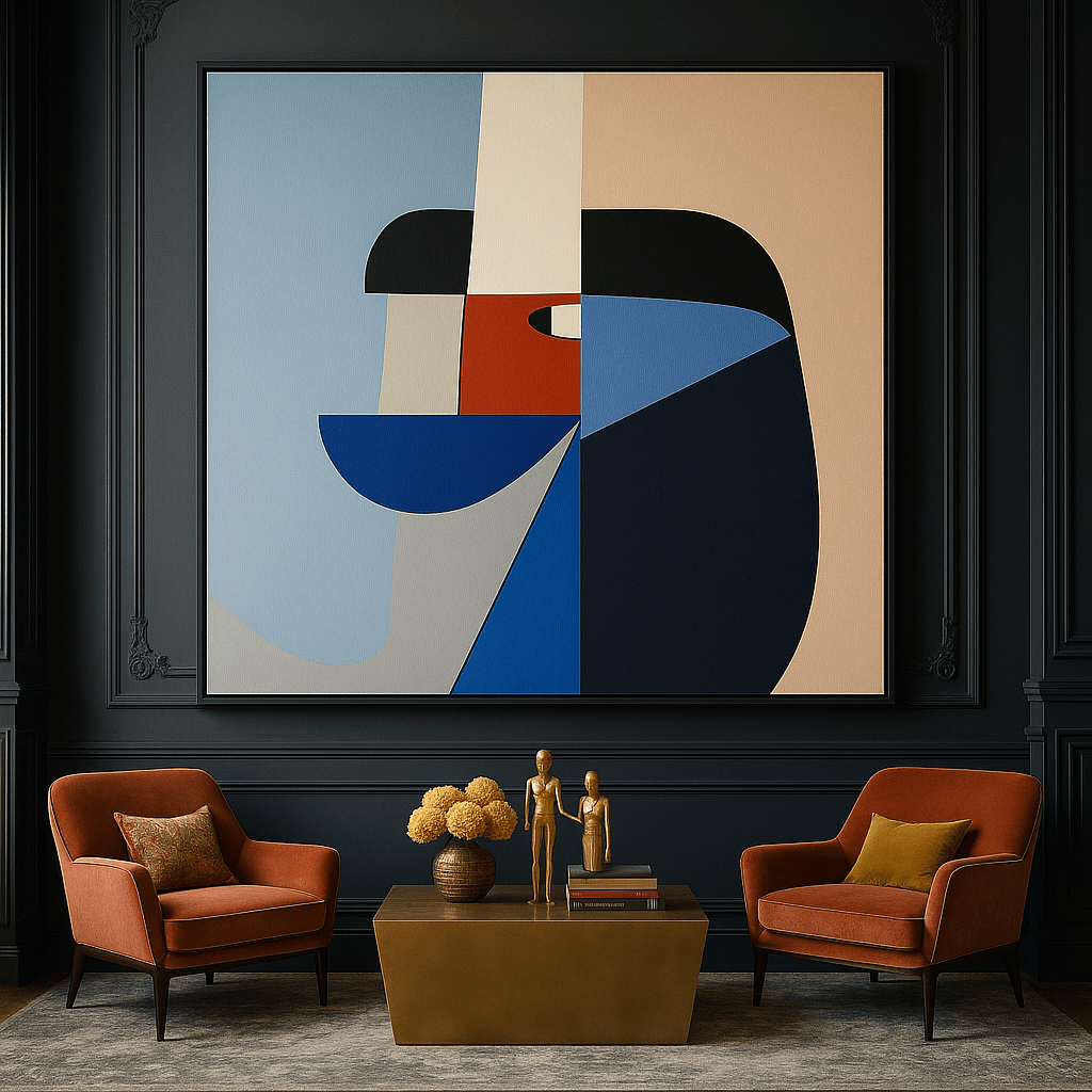 Canvas Print : Fragmented Balance - Modern Geometric Abstract Art Print modern abstract canvas wall art by Rossetti Art – luxury interior design artwork for living room, bedroom, office – Abstract canvas Abstract print Art print for walls