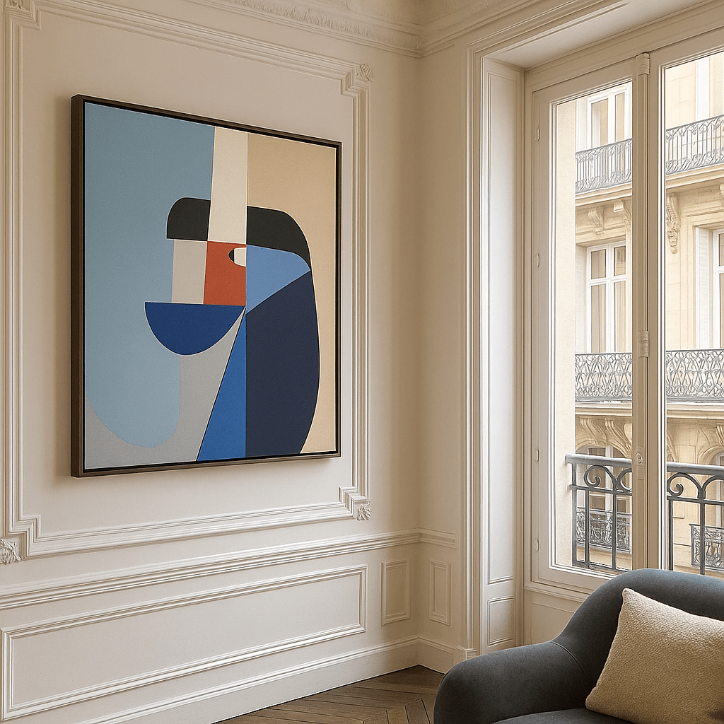 Canvas Print : Fragmented Balance - Modern Geometric Abstract Art Print modern abstract canvas wall art by Rossetti Art – luxury interior design artwork for living room, bedroom, office – Abstract canvas Abstract print Art print for walls