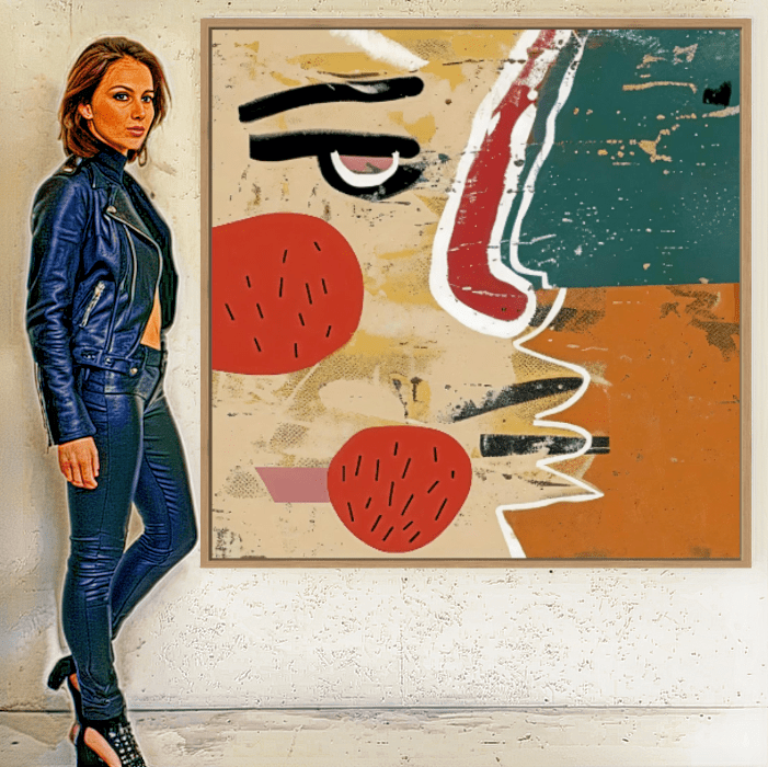 Canvas Print : "Fragmented Faces" - Abstract Cubist Portrait Art Print modern abstract canvas wall art by Rossetti Art – luxury interior design artwork for living room, bedroom, office – Minimalist abstract art Minimalist Abstract Canvas Art Minimalist Art for Sale