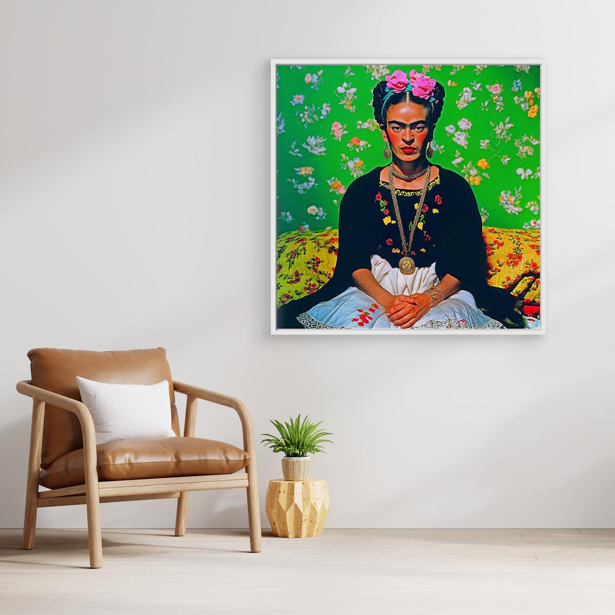 Canvas Print: Frida Kahlo Art Prints – Feminine Wall Art modern abstract canvas wall art by Rossetti Art – luxury interior design artwork for living room, bedroom, office – Boho Wall Decor Cultural Canvas Empowered Woman Art