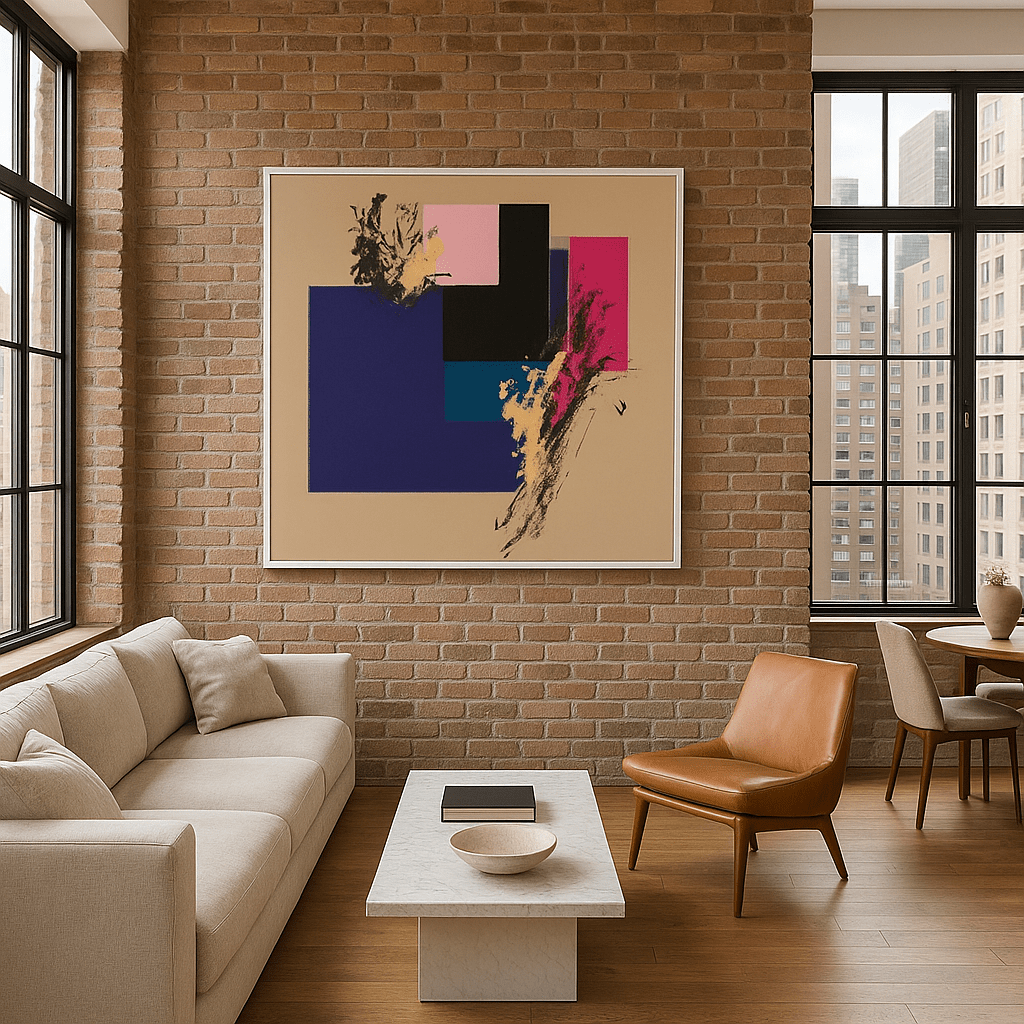 Canvas Print : "Fusion Blocks" - Geometric Abstract Wall Art modern abstract canvas wall art by Rossetti Art – luxury interior design artwork for living room, bedroom, office – contemporary art piece Contemporary Canvas Art Contemporary canvas print