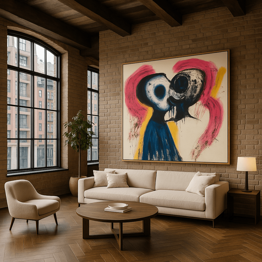 Canvas Print : "Fusion of Souls" - Figurative Print Art modern abstract canvas wall art by Rossetti Art – luxury interior design artwork for living room, bedroom, office – contemporary art piece Contemporary Canvas Art Contemporary canvas print