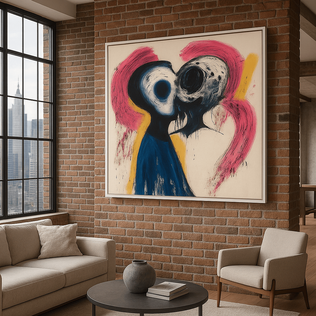 Canvas Print : "Fusion of Souls" - Figurative Print Art modern abstract canvas wall art by Rossetti Art – luxury interior design artwork for living room, bedroom, office – contemporary art piece Contemporary Canvas Art Contemporary canvas print