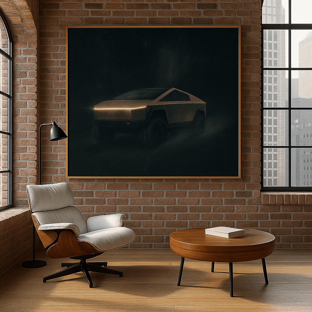 Canvas Print: Futurist Drive – Modern Automotive Canvas Art for Luxury Interiors modern abstract canvas wall art by Rossetti Art – luxury interior design artwork for living room, bedroom, office – abstract wall art canvas print art Chiara Rossetti