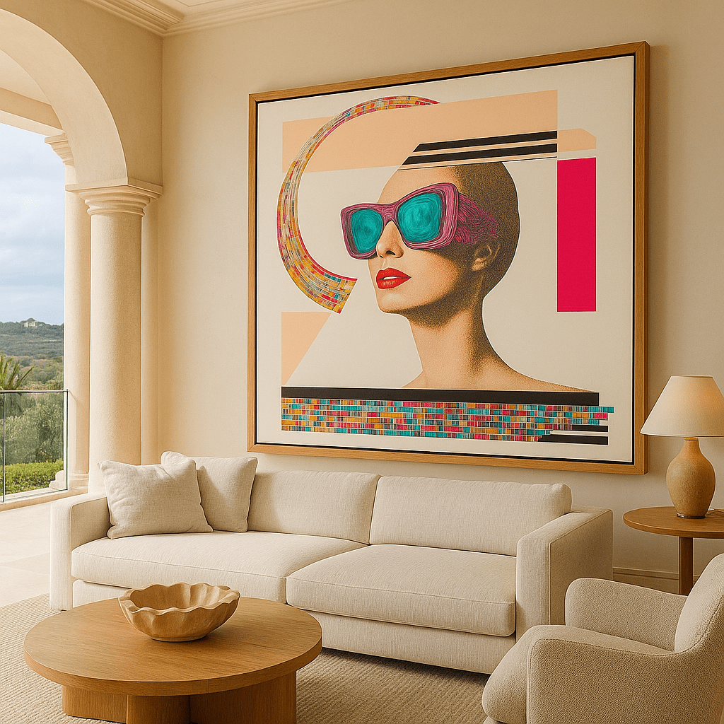 Canvas Print: "Futurist Vision" – Modern Pop Art Wall Decor modern abstract canvas wall art by Rossetti Art – luxury interior design artwork for living room, bedroom, office – handmade pop art Modern Pop Art Pop Art Canvas