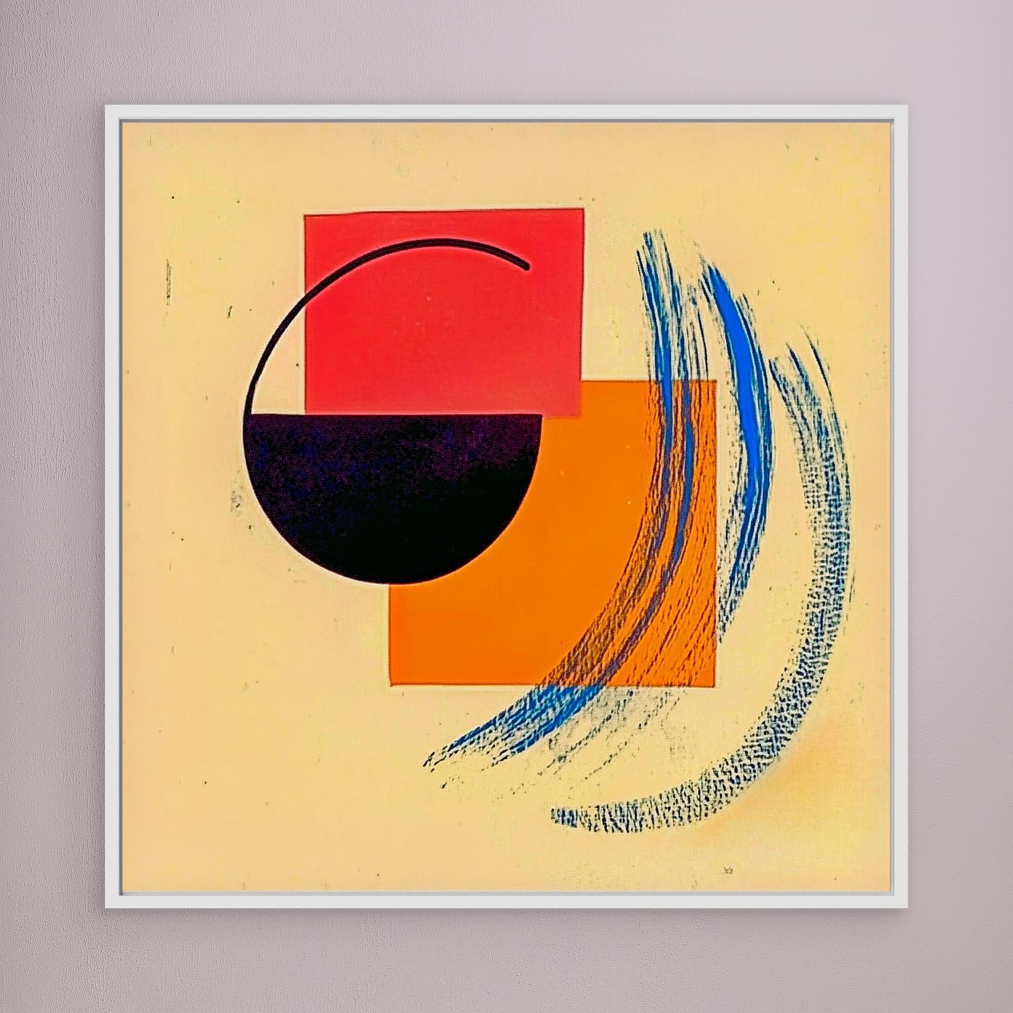 Canvas Print : Geometric Abstract - Modern Shapes Wall Decor modern abstract canvas wall art by Rossetti Art – luxury interior design artwork for living room, bedroom, office – Bold Vibrant Shapes Canvas Contemporary Art for Interiors Dynamic Brushstroke Artwork