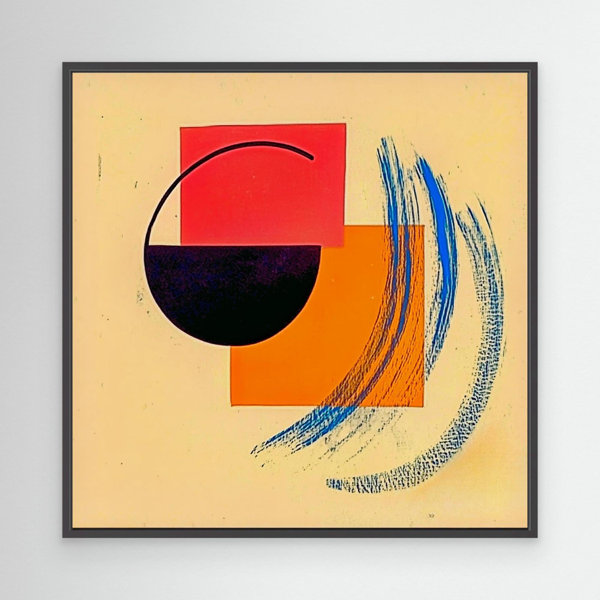 Canvas Print : Geometric Abstract - Modern Shapes Wall Decor modern abstract canvas wall art by Rossetti Art – luxury interior design artwork for living room, bedroom, office – Bold Vibrant Shapes Canvas Contemporary Art for Interiors Dynamic Brushstroke Artwork