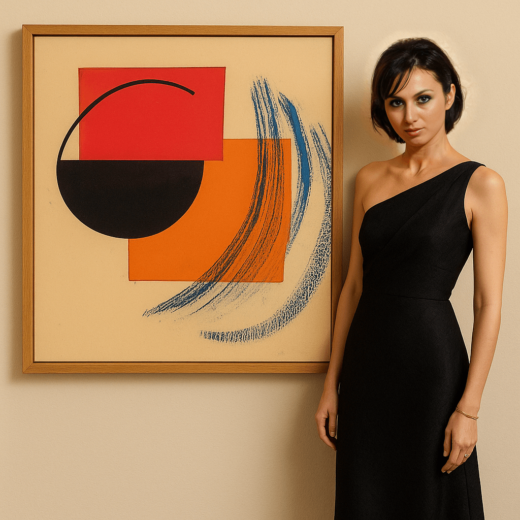 Canvas Print : Geometric Abstract - Modern Shapes Wall Decor modern abstract canvas wall art by Rossetti Art – luxury interior design artwork for living room, bedroom, office – Bold Vibrant Shapes Canvas Contemporary Art for Interiors Dynamic Brushstroke Artwork