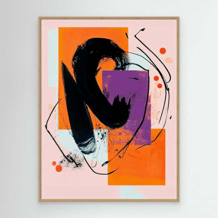 Canvas Print : "Geometric Flow" – Geometric Modern Print modern abstract canvas wall art by Rossetti Art – luxury interior design artwork for living room, bedroom, office – Abstract Grid Art Color Dot Canvas