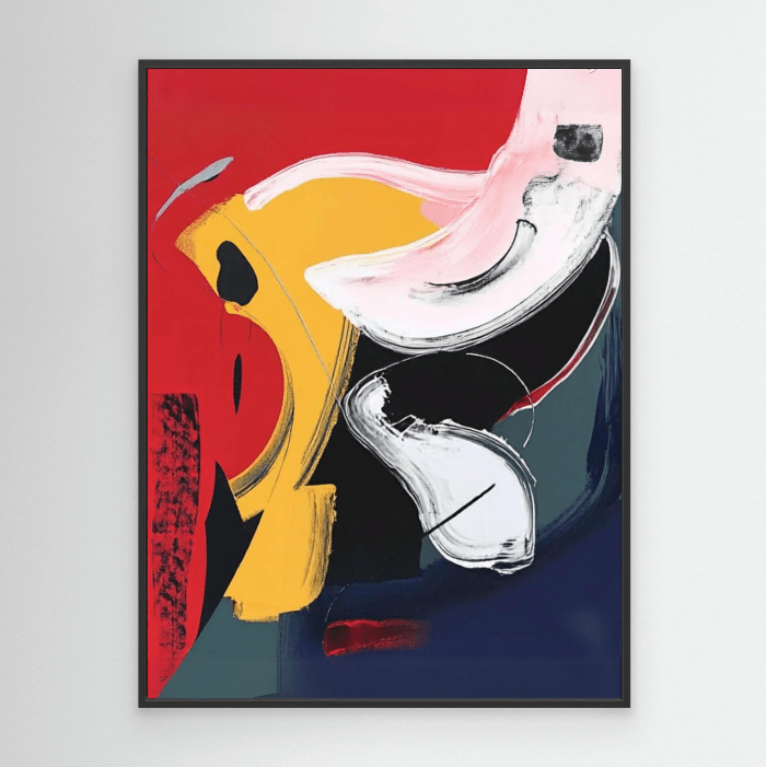 Canvas Print : "Geometric Flow" – Geometric Modern Print. modern abstract canvas wall art by Rossetti Art – luxury interior design artwork for living room, bedroom, office – Abstract Grid Art Color Dot Canvas