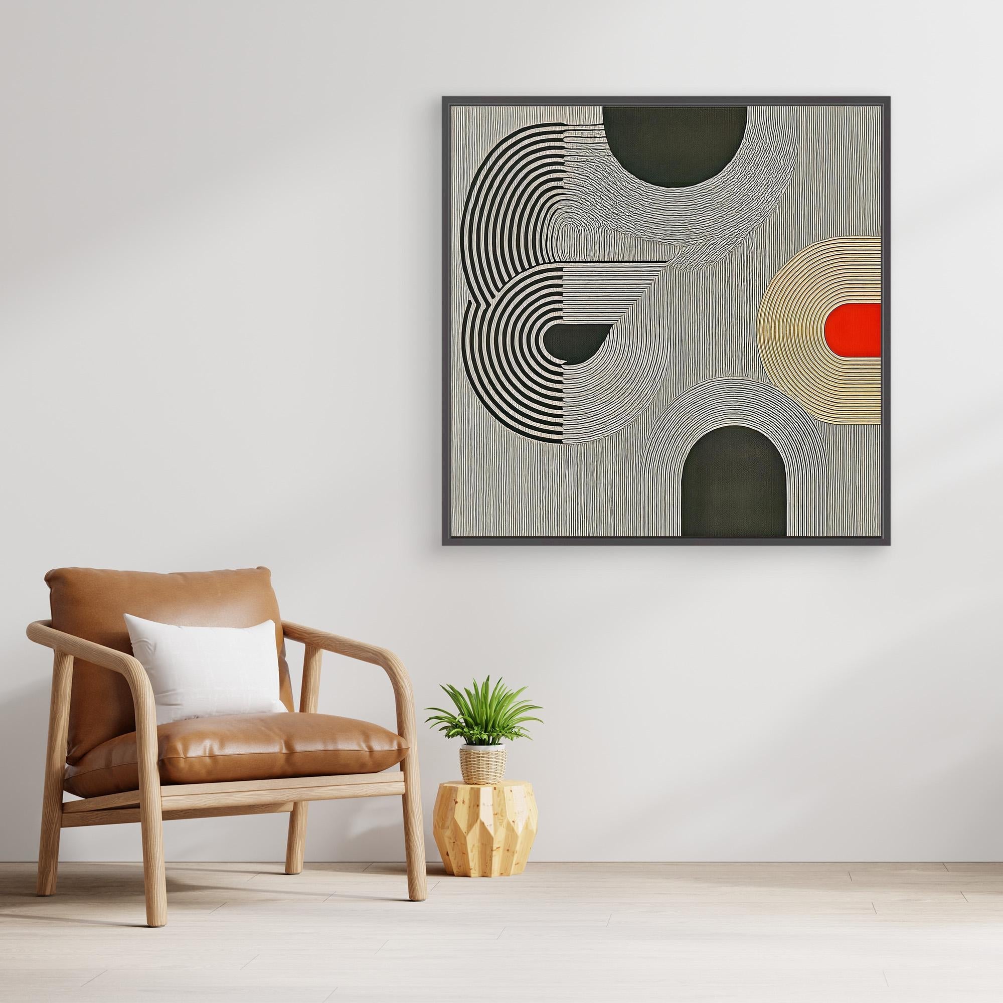 Canvas Print: Geometric Pulse – Modern Minimalist Abstract Art modern abstract canvas wall art by Rossetti Art – luxury interior design artwork for living room, bedroom, office – Bold Minimalist Art Creative Minimalist Art Geometric Minimalism