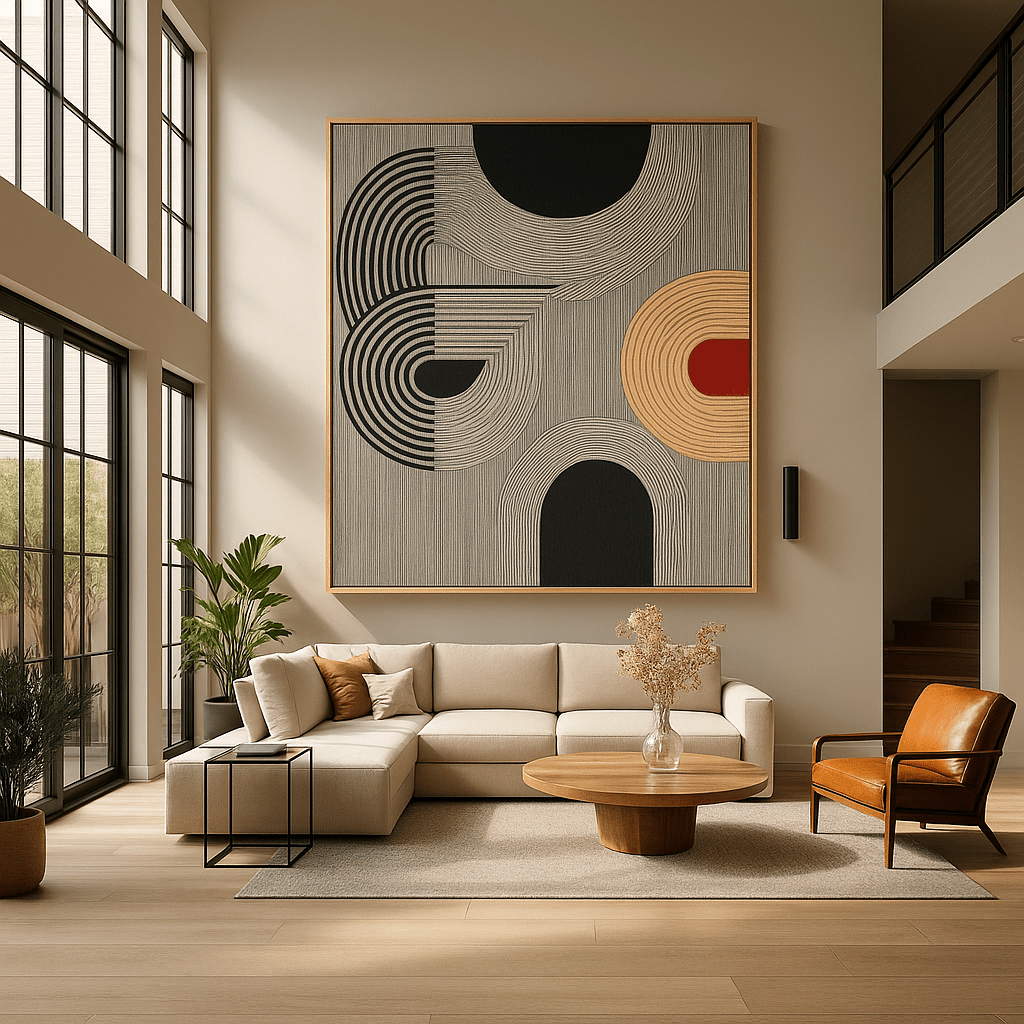 Canvas Print: Geometric Pulse – Modern Minimalist Abstract Art modern abstract canvas wall art by Rossetti Art – luxury interior design artwork for living room, bedroom, office – Bold Minimalist Art Creative Minimalist Art Geometric Minimalism