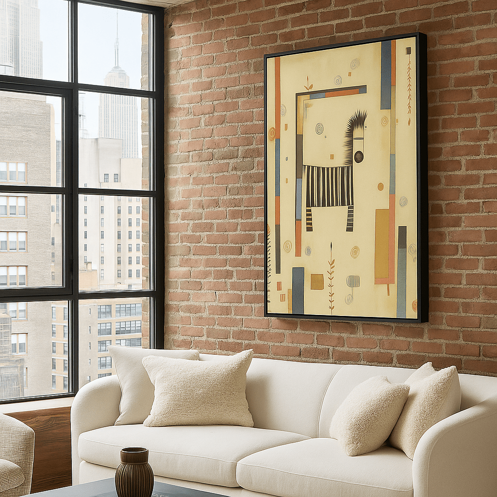 Canvas Print : "Geometric Safari" – Abstract Zebra Canvas Print for Kids' Rooms - Chiara Rossetti