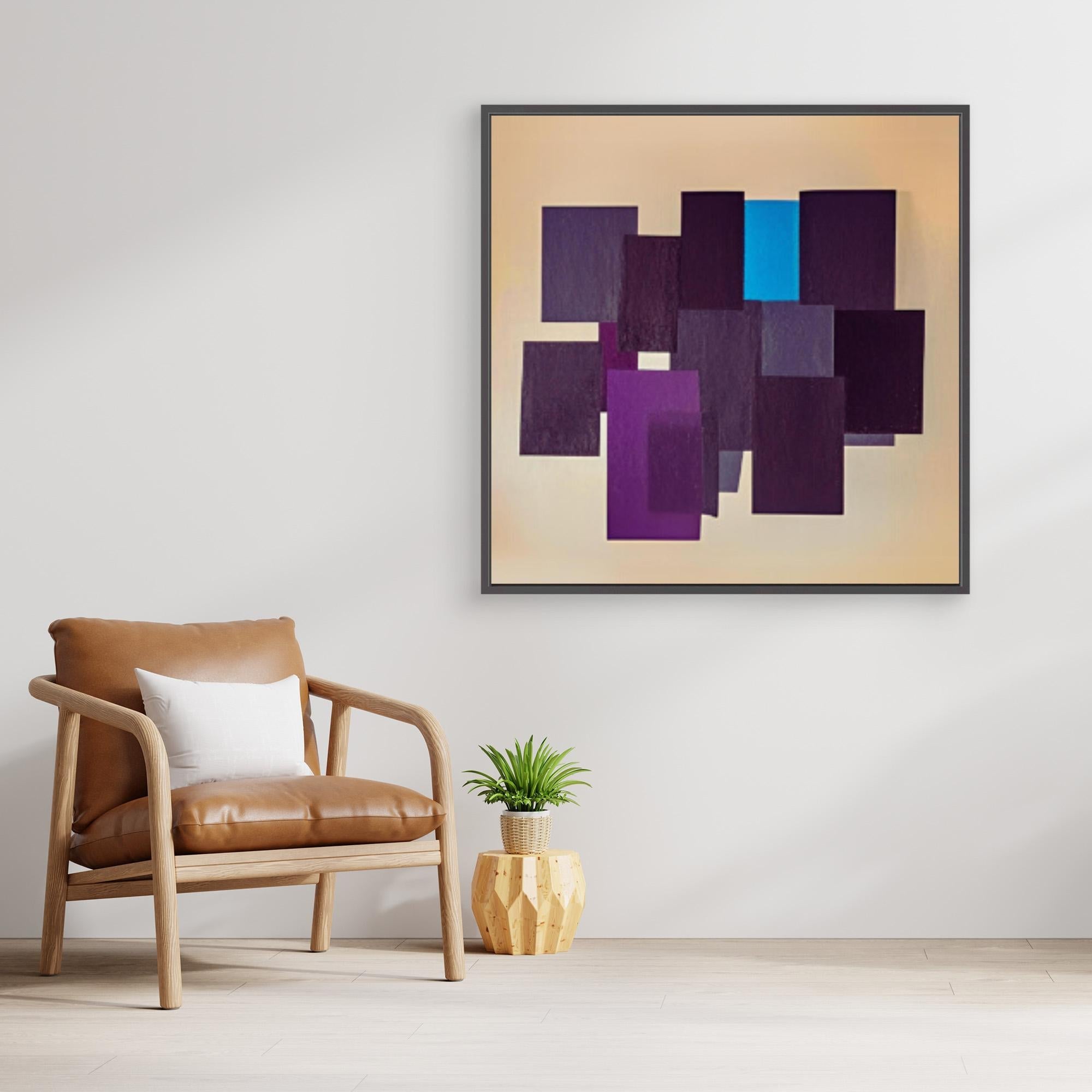 Canvas Print: "Geometric Symphony - Abstract Shapes Art" modern abstract canvas wall art by Rossetti Art – luxury interior design artwork for living room, bedroom, office – Contemporary Geometric Design Geometric Canvas Art Minimalist Art Print
