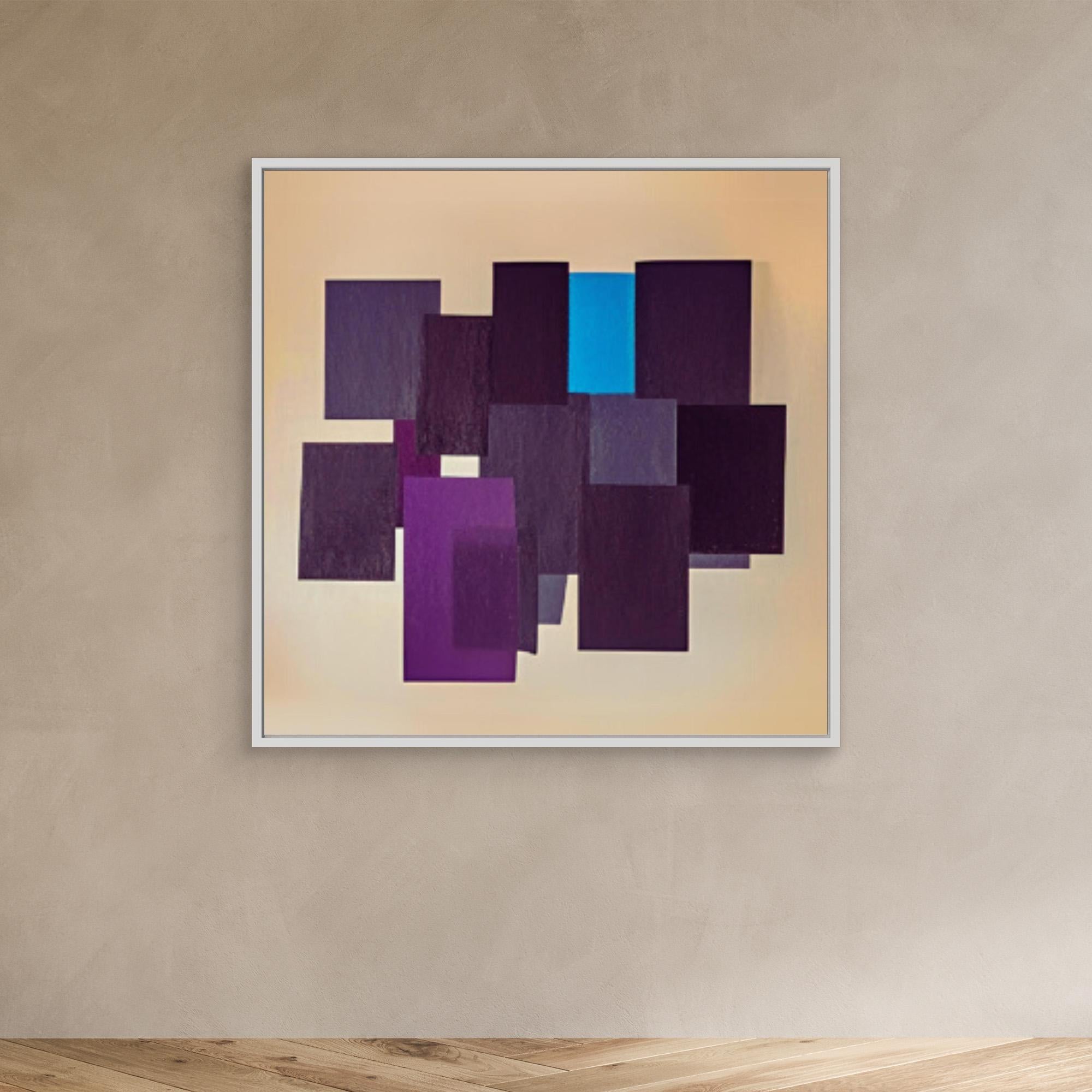 Canvas Print: "Geometric Symphony - Abstract Shapes Art" modern abstract canvas wall art by Rossetti Art – luxury interior design artwork for living room, bedroom, office – Contemporary Geometric Design Geometric Canvas Art Minimalist Art Print