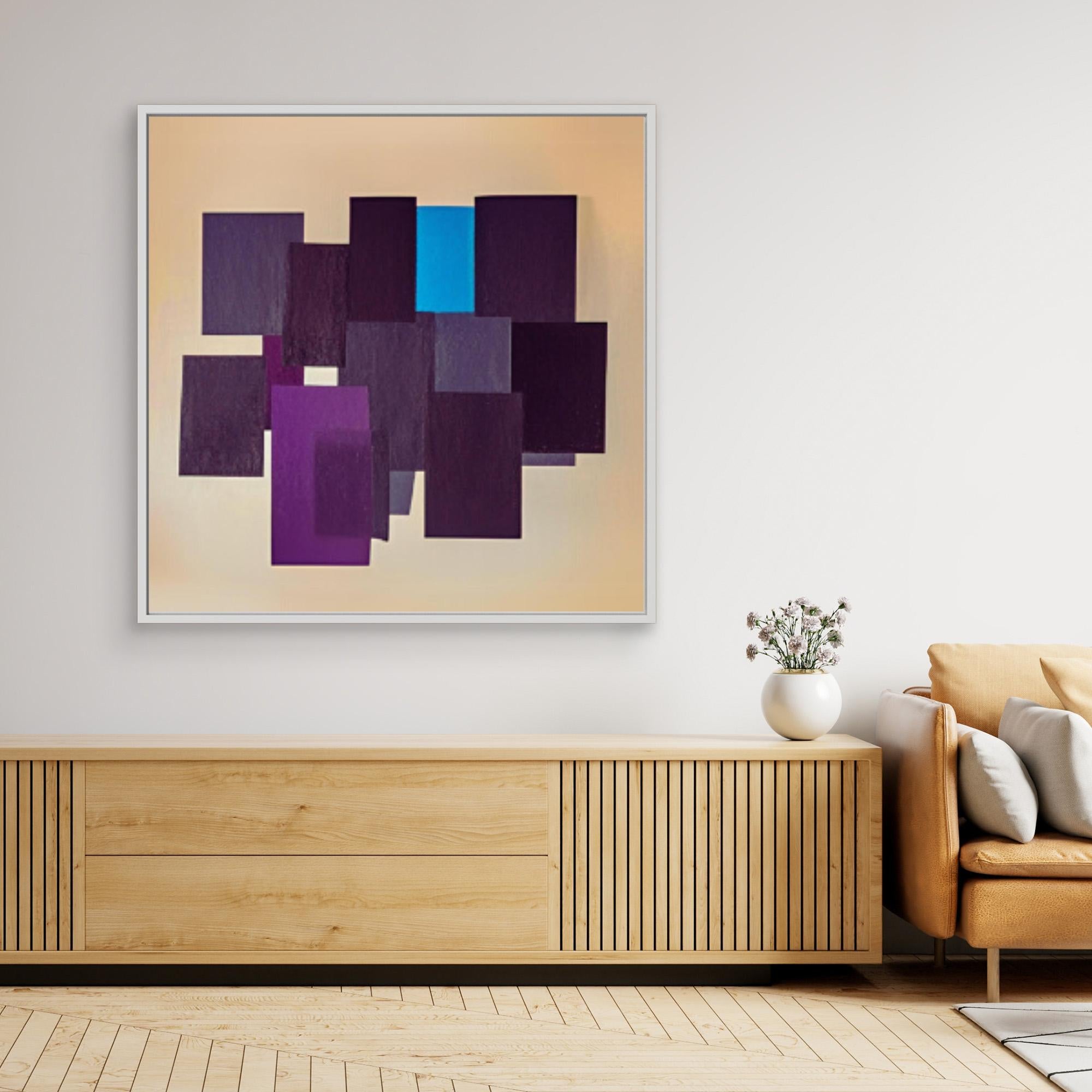 Canvas Print: "Geometric Symphony - Abstract Shapes Art" modern abstract canvas wall art by Rossetti Art – luxury interior design artwork for living room, bedroom, office – Contemporary Geometric Design Geometric Canvas Art Minimalist Art Print