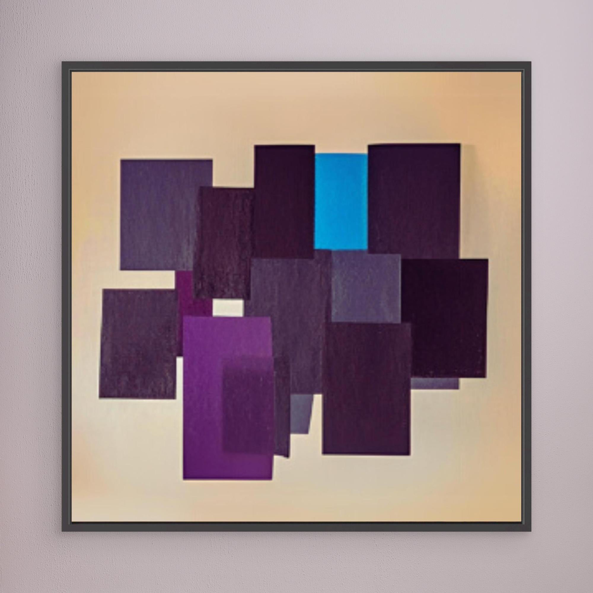 Canvas Print: "Geometric Symphony - Abstract Shapes Art" modern abstract canvas wall art by Rossetti Art – luxury interior design artwork for living room, bedroom, office – Contemporary Geometric Design Geometric Canvas Art Minimalist Art Print