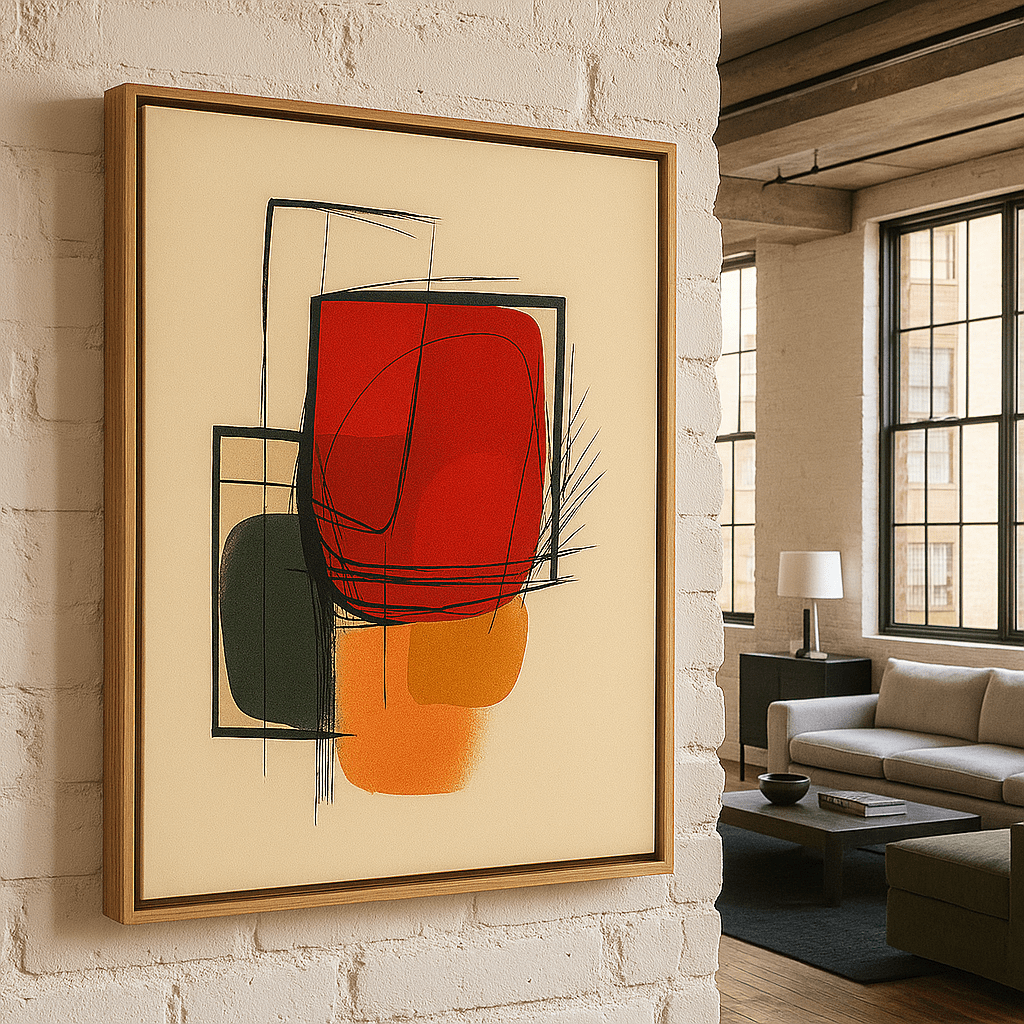 Canvas Print: GeoVibe – Colorful Abstract Art Prints modern abstract canvas wall art by Rossetti Art – luxury interior design artwork for living room, bedroom, office – abstract canvas wall art Contemporary Art for Sale Contemporary Canvas Art