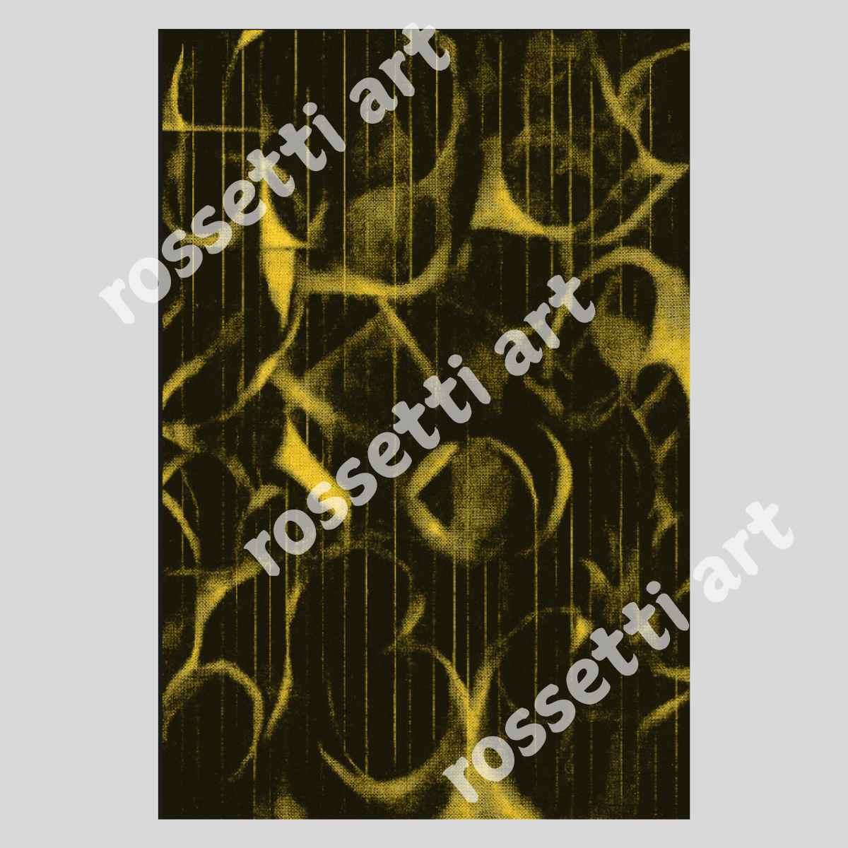 Canvas Print : "Golden Black Shadows" – Abstract Black & Yellow Canvas Art | Modern Wall Decor - Chiara Rossetti