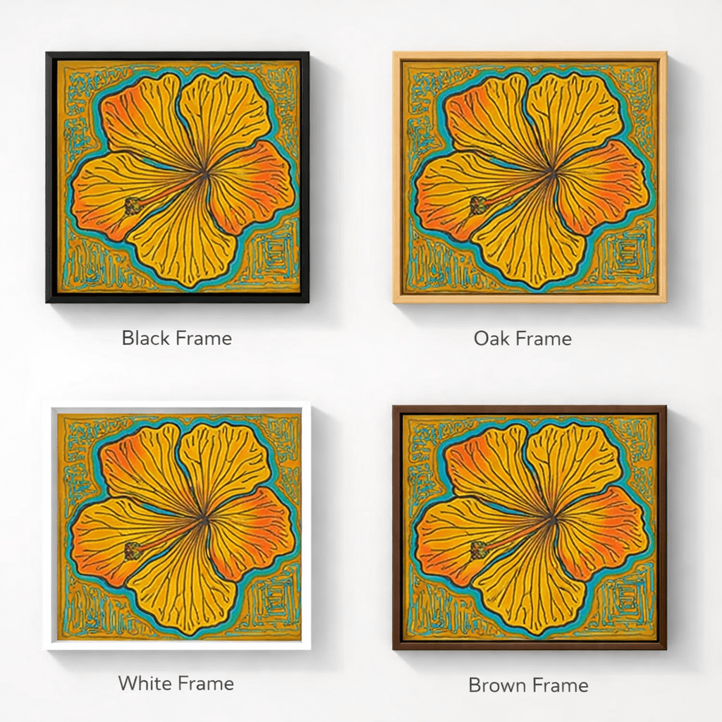 Canvas Print: Golden Bloom – Modern Abstract Floral Original Painting by Chiara Rossetti modern abstract canvas wall art by Rossetti Art – luxury interior design artwork for living room, bedroom, office – abstract wall art botanical canvas print art