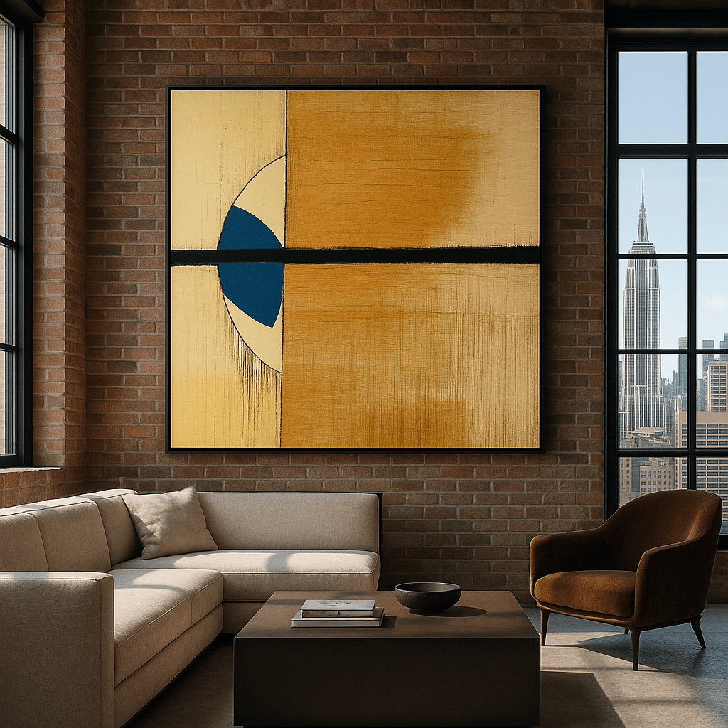 Canvas Print : "Golden Divide" - Geometric Abstract Wall Art modern abstract canvas wall art by Rossetti Art – luxury interior design artwork for living room, bedroom, office – contemporary art piece Contemporary Canvas Art Contemporary canvas print