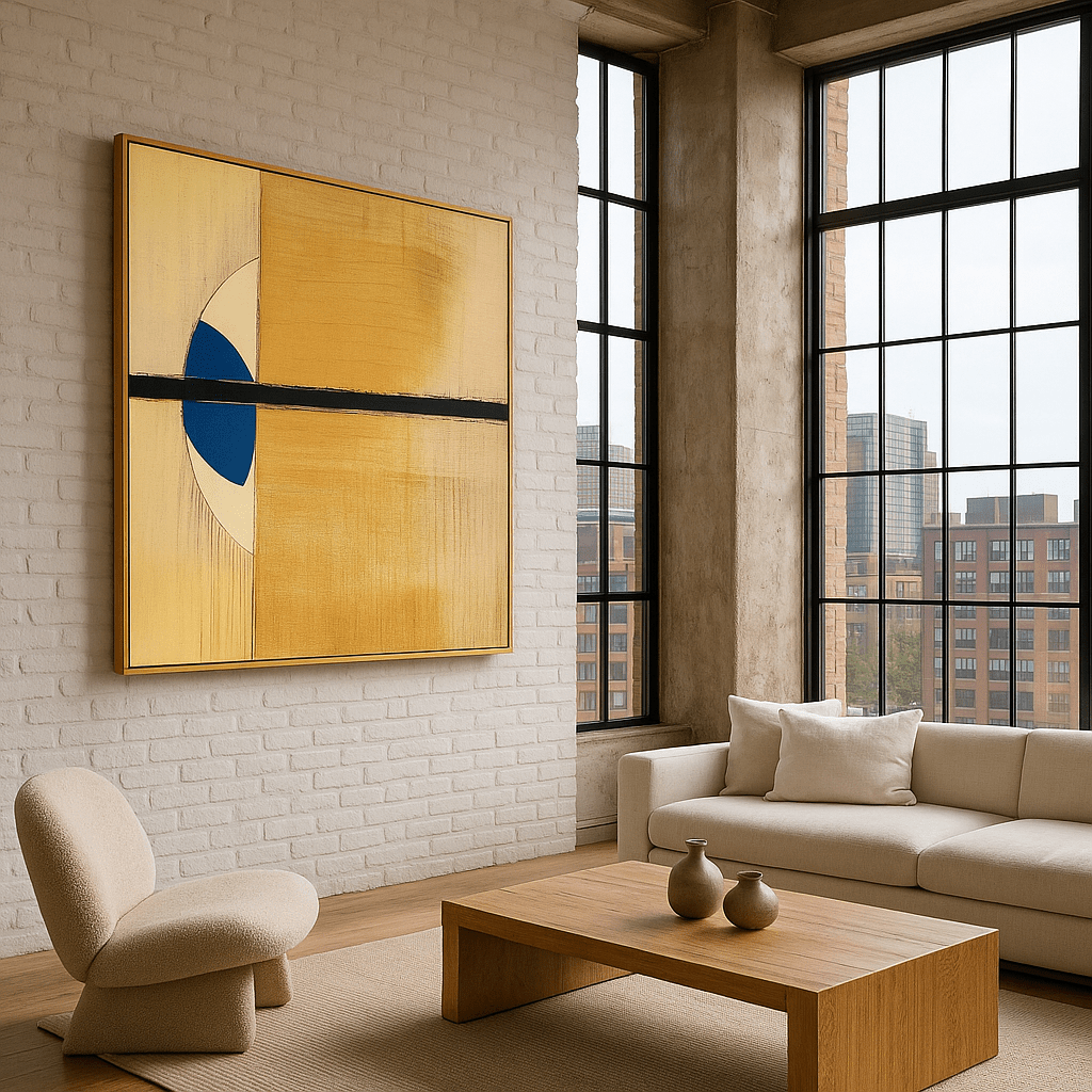 Canvas Print : "Golden Divide"- Geometric Abstract Wall Art | Rossetti Art