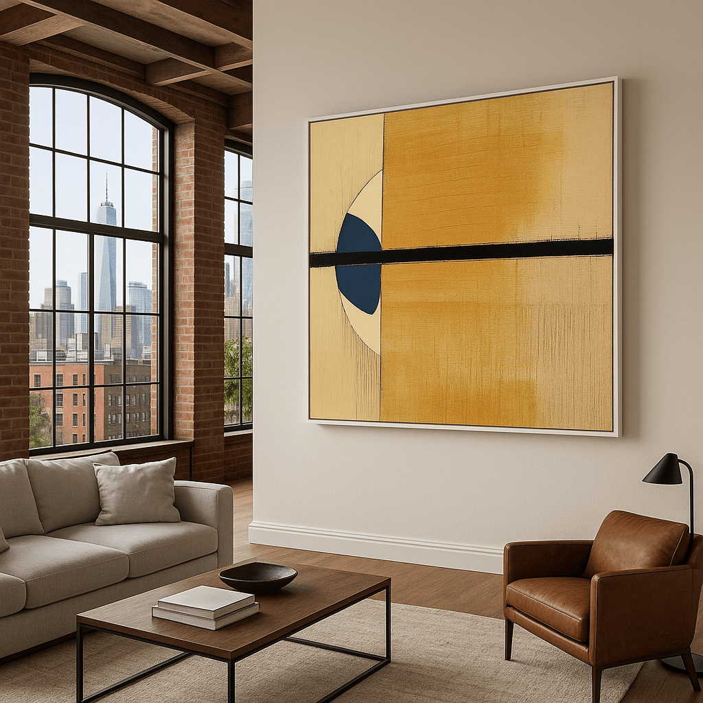 Canvas Print : "Golden Divide" - Geometric Abstract Wall Art modern abstract canvas wall art by Rossetti Art – luxury interior design artwork for living room, bedroom, office – contemporary art piece Contemporary Canvas Art Contemporary canvas print