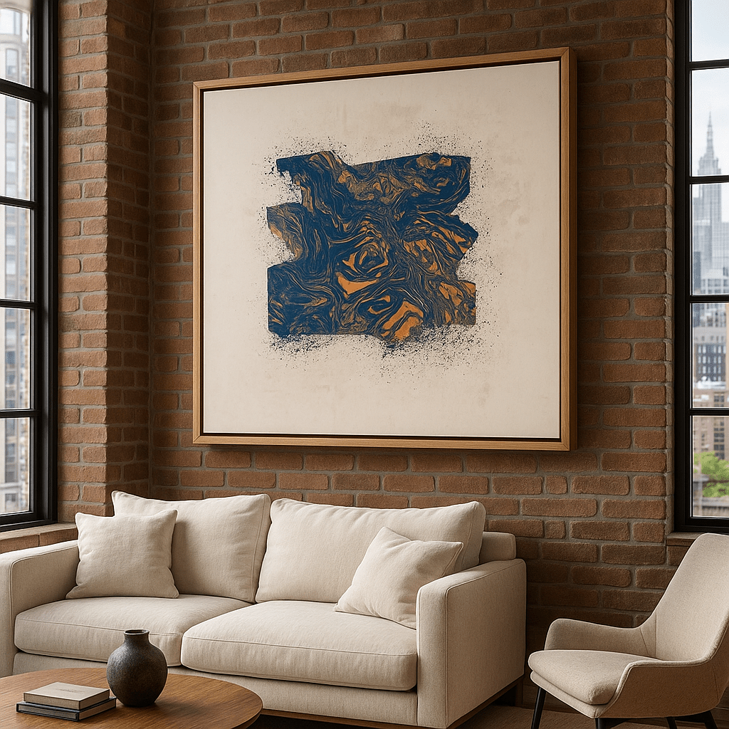 Canvas Print : "Golden Flow"- Marble Wall Art Print | Rossetti Art