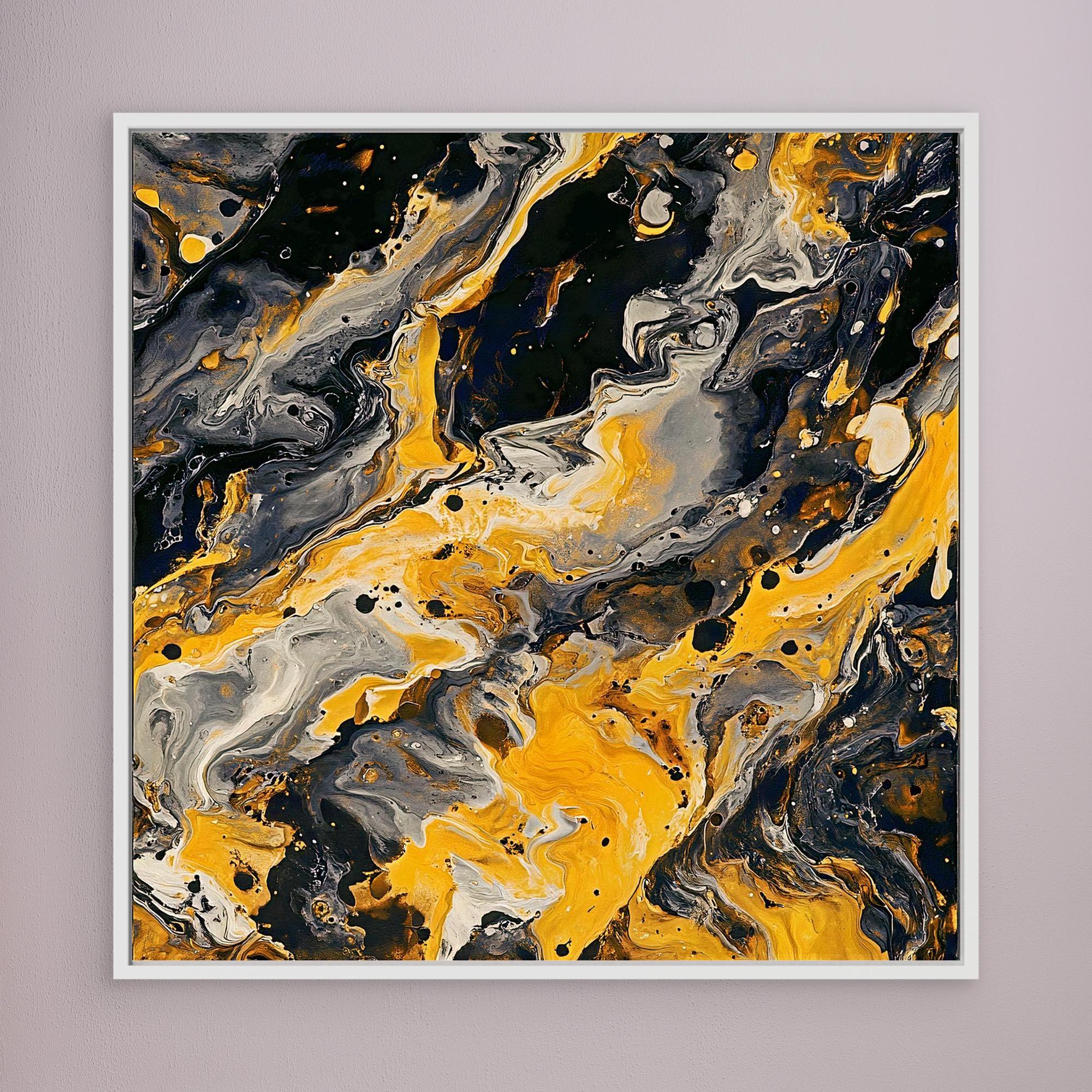 Canvas Print: "Golden Fluid Chaos" - Abstract Art Wall Decor - Chiara Rossetti