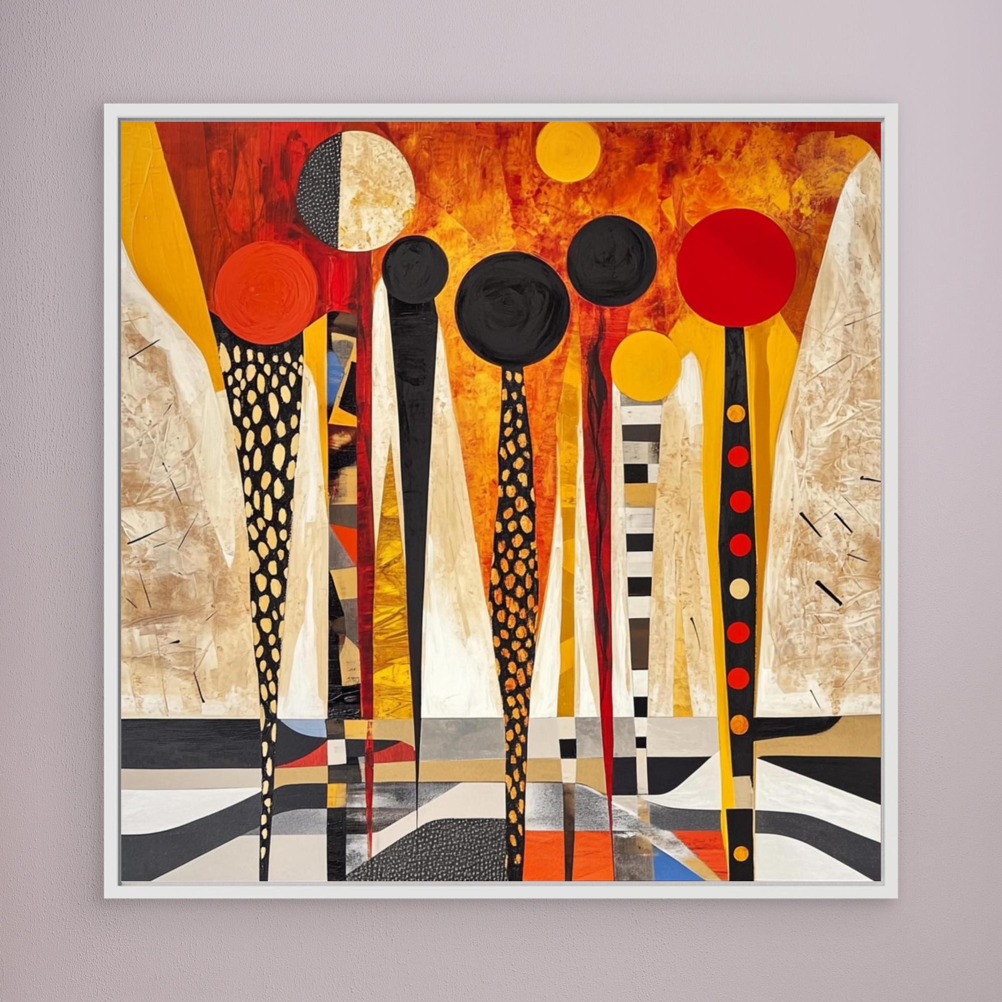 Canvas Print : Golden Glow - Abstract Art Figures Canvas Print modern abstract canvas wall art by Rossetti Art – luxury interior design artwork for living room, bedroom, office – abstract art Abstract artwork Colorful abstract art